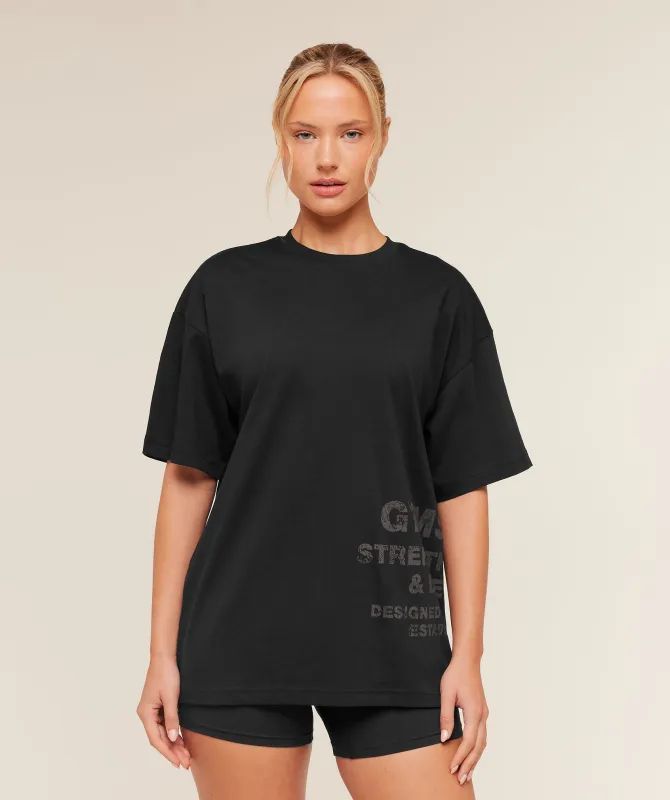 Gymshark Stacked Graphic Short Sleeve T-Shirt - Black made by Gymshark