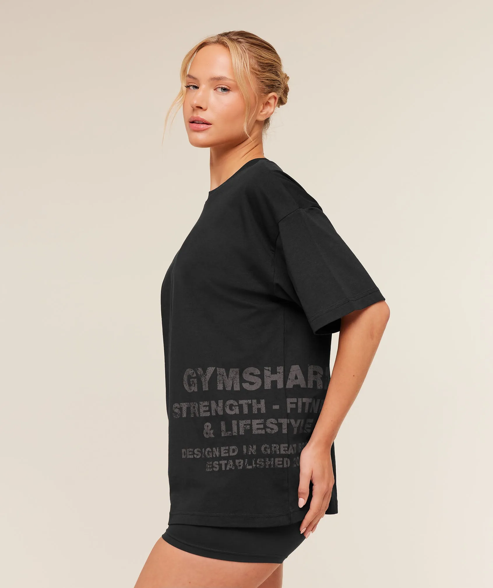Gymshark Stacked Graphic Short Sleeve T-Shirt - Black sold by Gymshark product image thumbnail 3