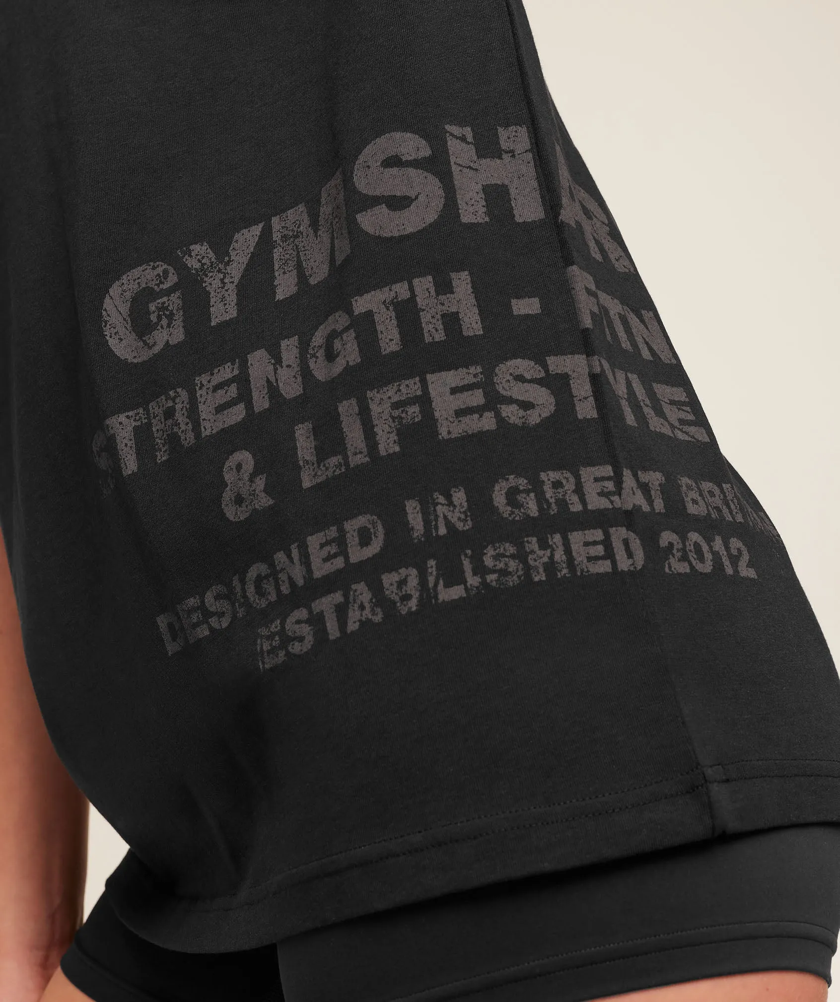 Gymshark Stacked Graphic Short Sleeve T-Shirt - Black sold by Gymshark product image thumbnail 5