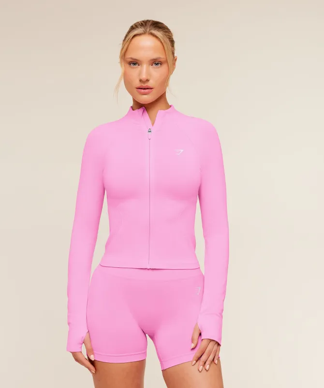 Gymshark Soft Sculpt Zip Up Jacket - Focus Pink made by Gymshark