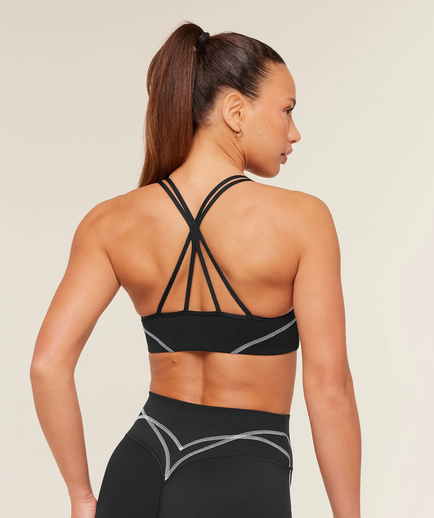 Gymshark Volt Light Support Sports Bra - Black/White sold by Gymshark product image thumbnail 2