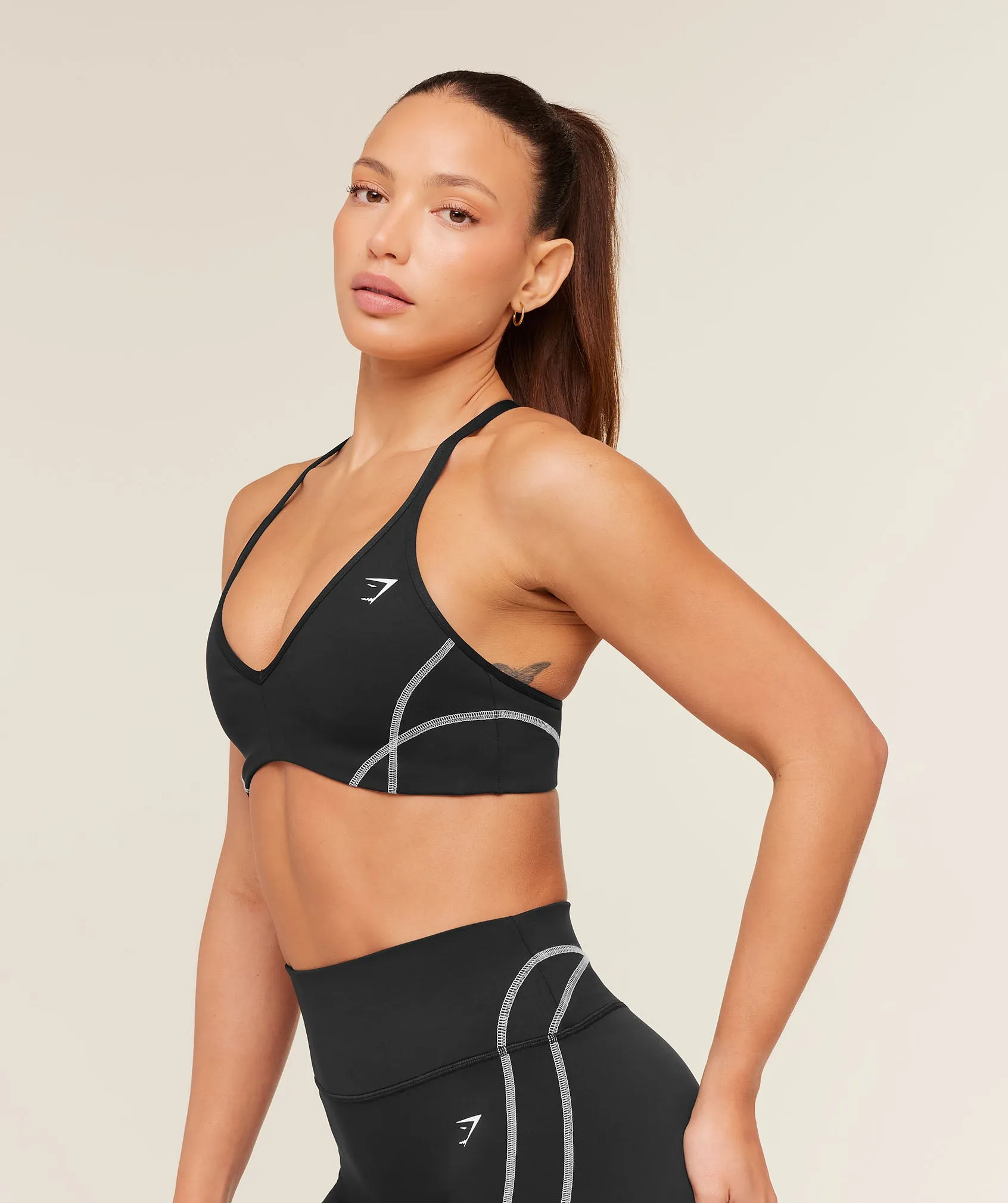 Gymshark Volt Light Support Sports Bra - Black/White sold by Gymshark product image thumbnail 3