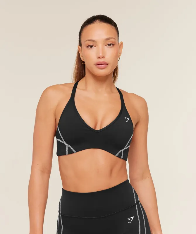 Gymshark Volt Light Support Sports Bra - Black/White made by Gymshark