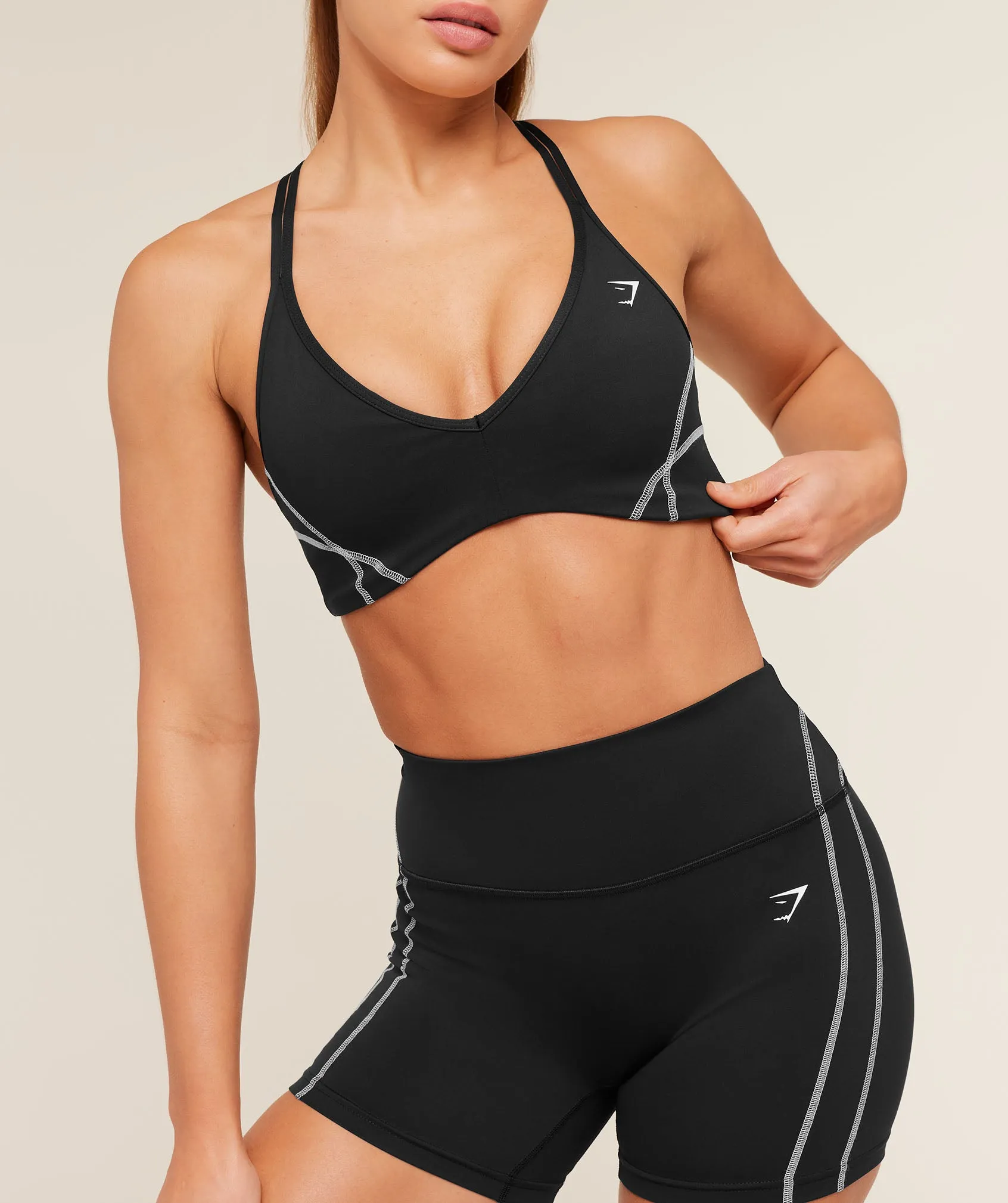 Gymshark Volt Light Support Sports Bra - Black/White sold by Gymshark product image thumbnail 5