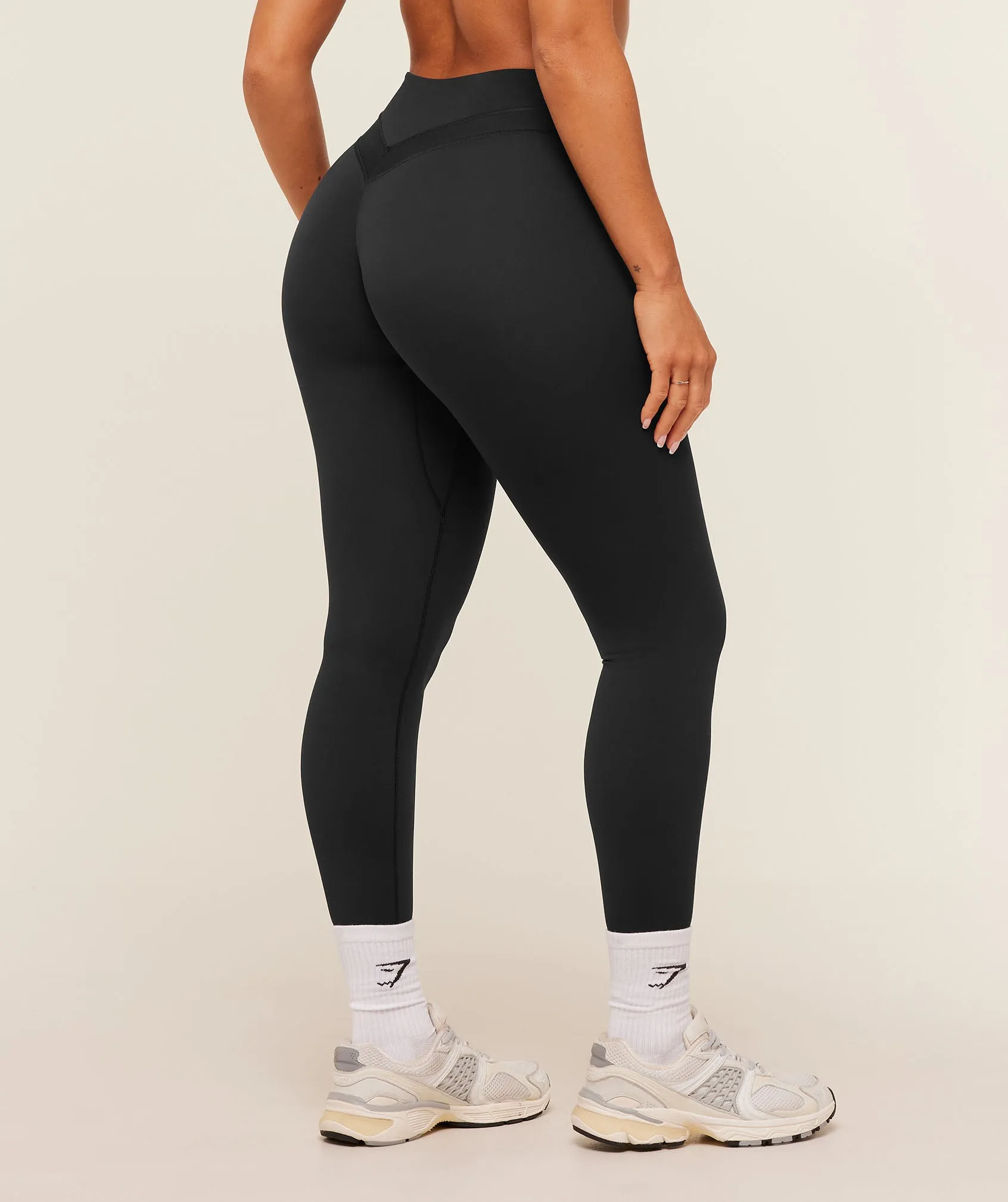 Gymshark Whitney Mid-High Rise Leggings - Black sold by Gymshark product image thumbnail 3