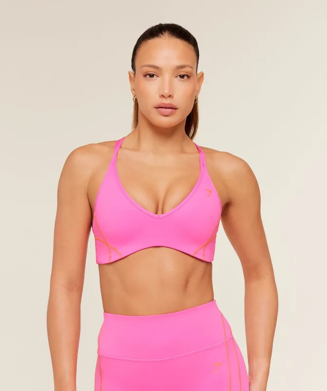 Gymshark Volt Light Support Sports Bra - Electric Pink/Dayglow Peach made by Gymshark