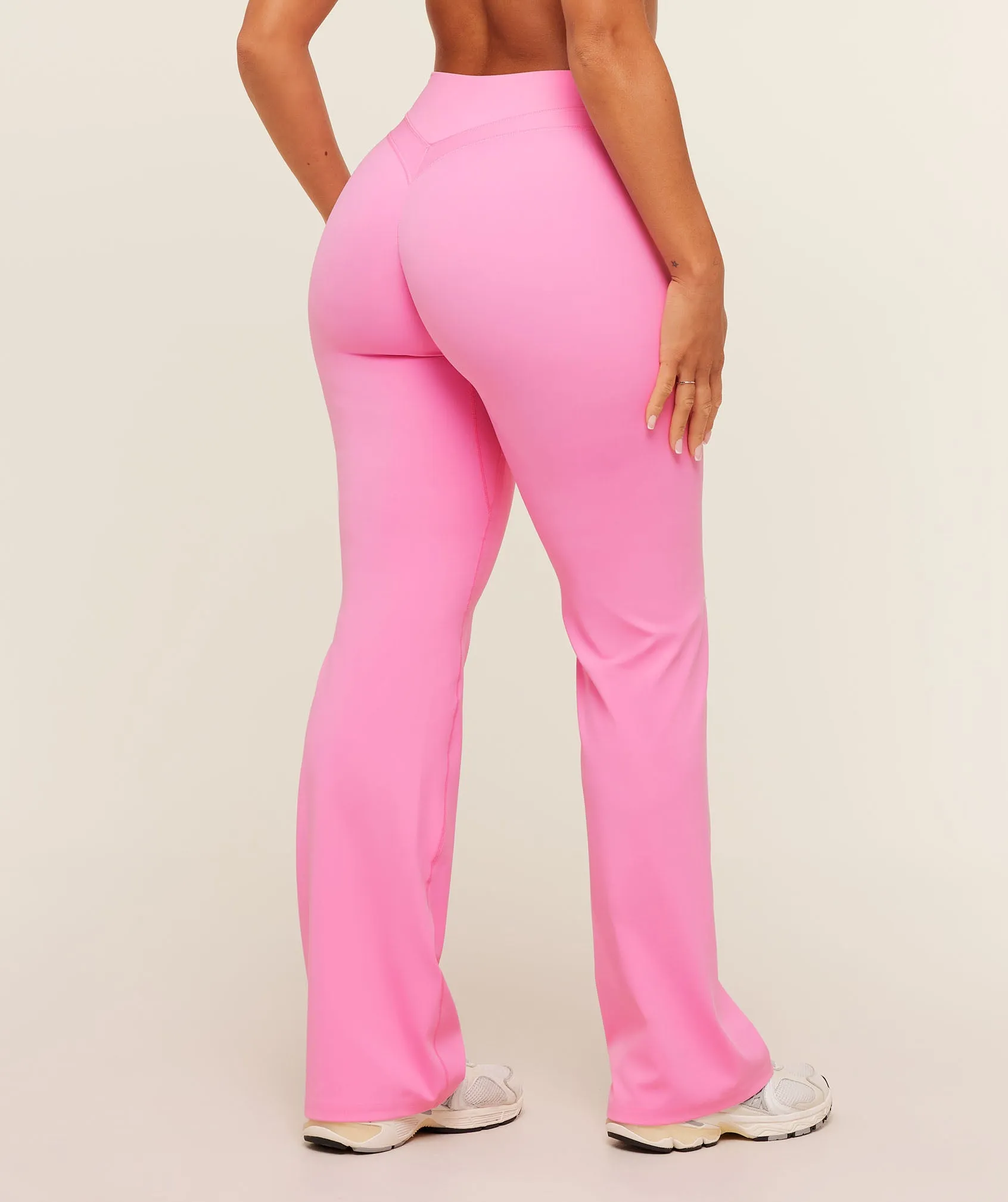 Gymshark Whitney Mid-High Rise Flared Leggings - Focus Pink sold by Gymshark product image thumbnail 3