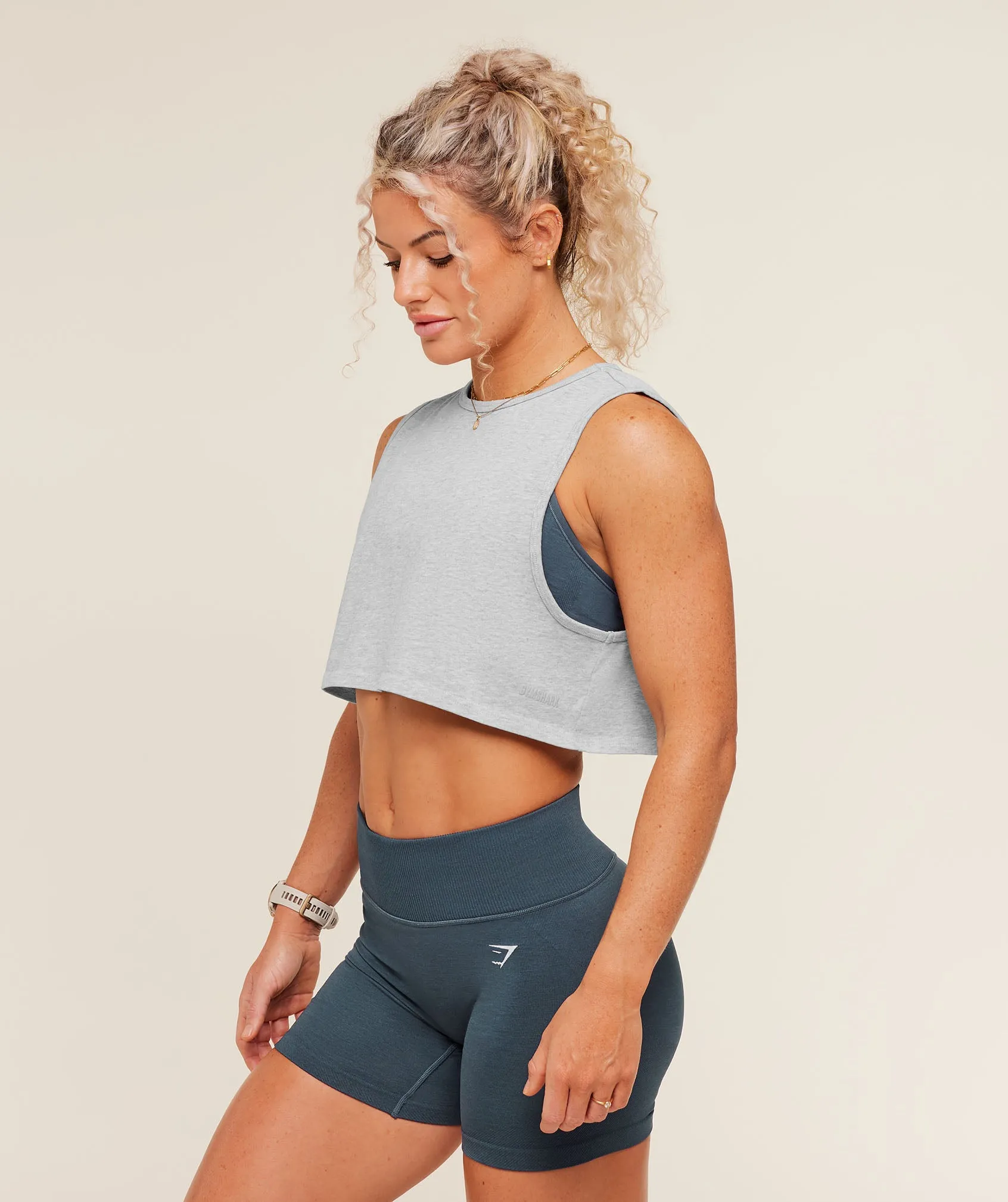 Gymshark To From Cut Off Tee - Bros Soft Grey Marl sold by Gymshark product image thumbnail 3