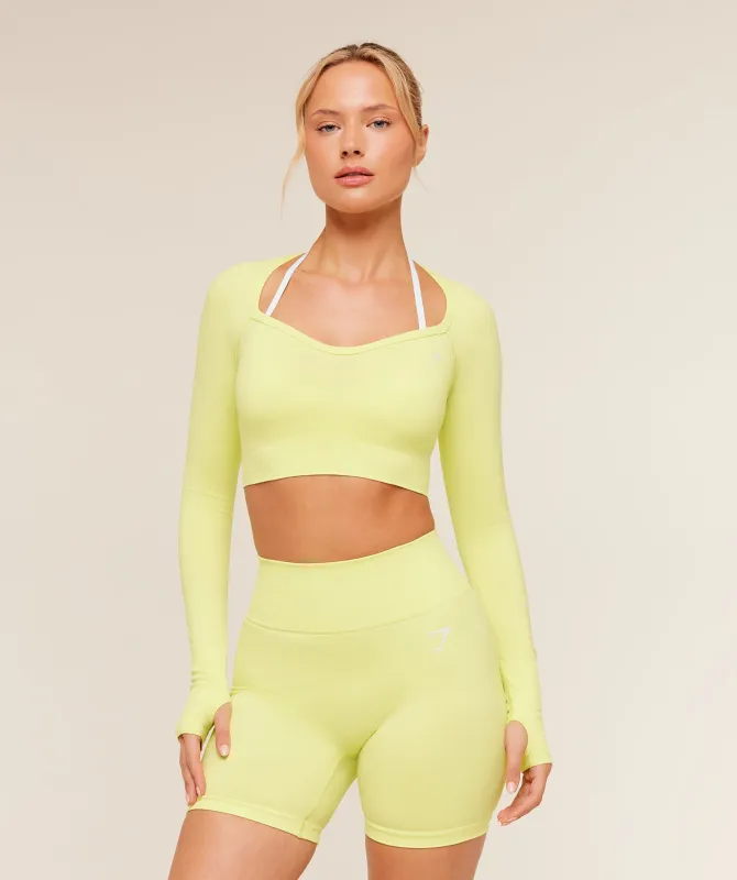 Gymshark Vital Sweetheart Neck Crop Top - Sorbet Yellow made by Gymshark