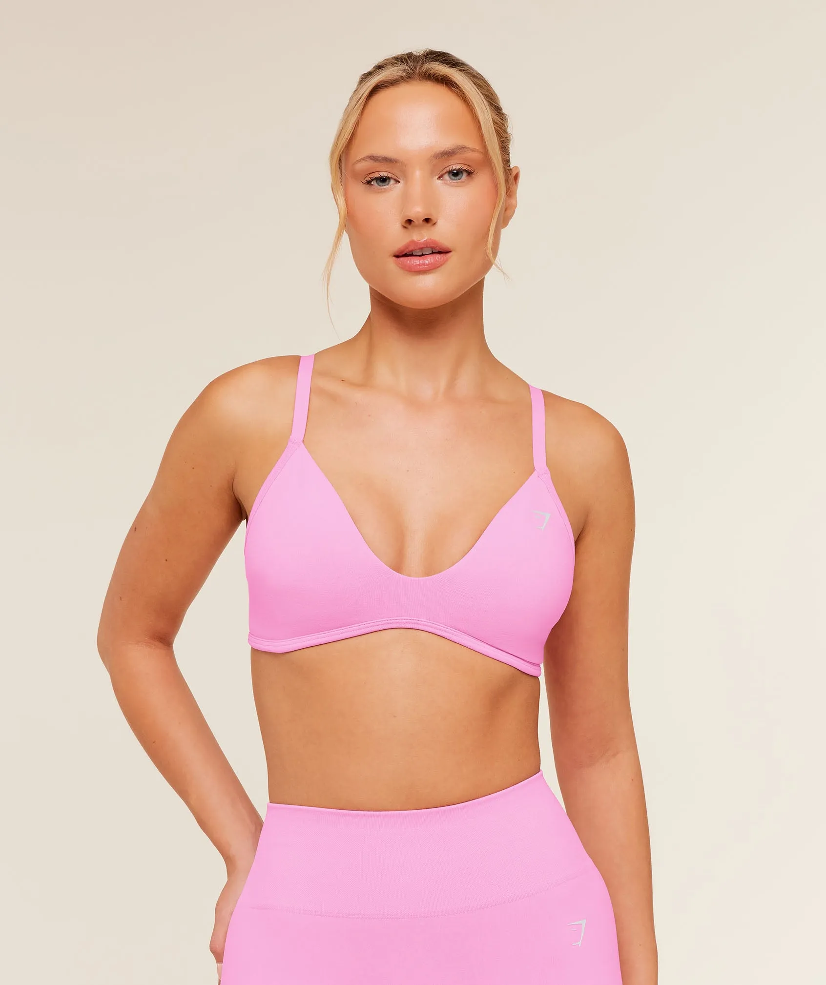Gymshark Soft Sculpt V-neck Sports Bra - Focus Pink sold by Gymshark