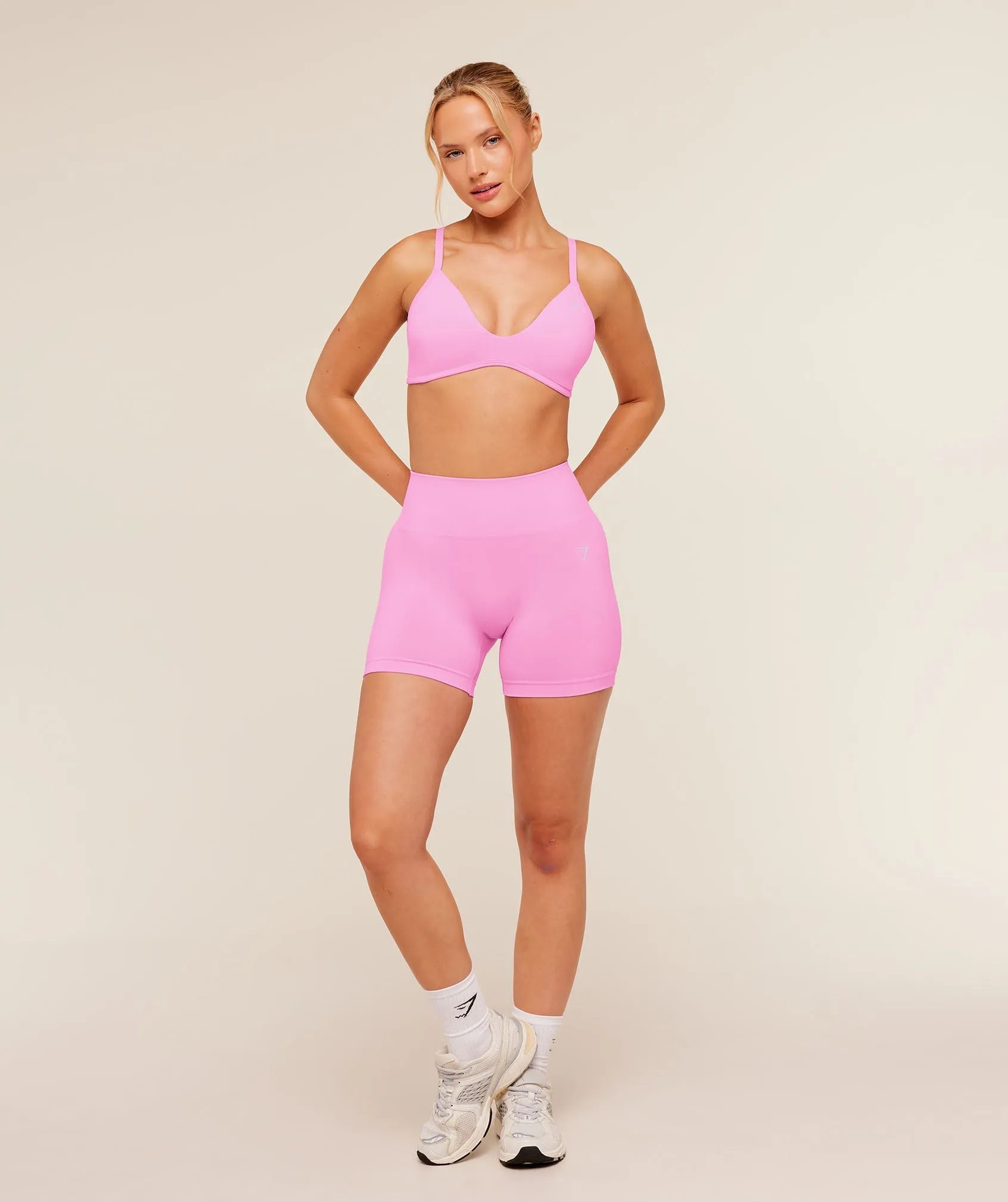 Gymshark Soft Sculpt V-neck Sports Bra - Focus Pink sold by Gymshark product image thumbnail 4