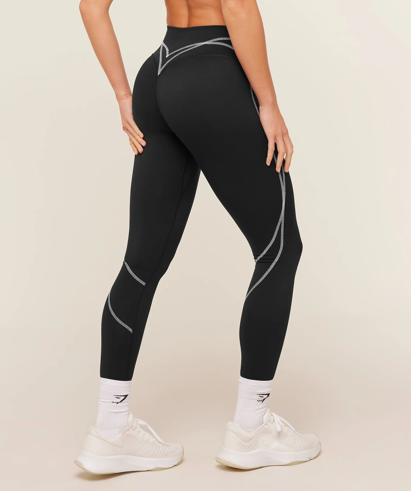 Gymshark Volt Leggings - Black/White sold by Gymshark product image thumbnail 2