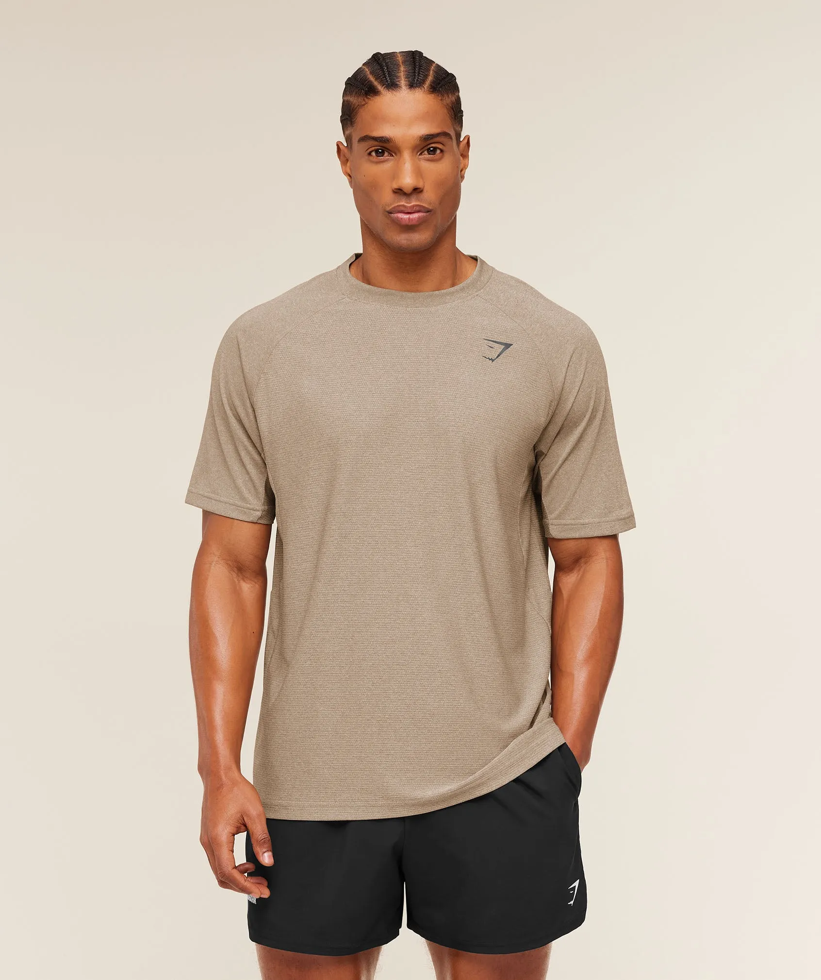 Gymshark Weekend T-Shirt - Cement Brown/Tinted White sold by Gymshark