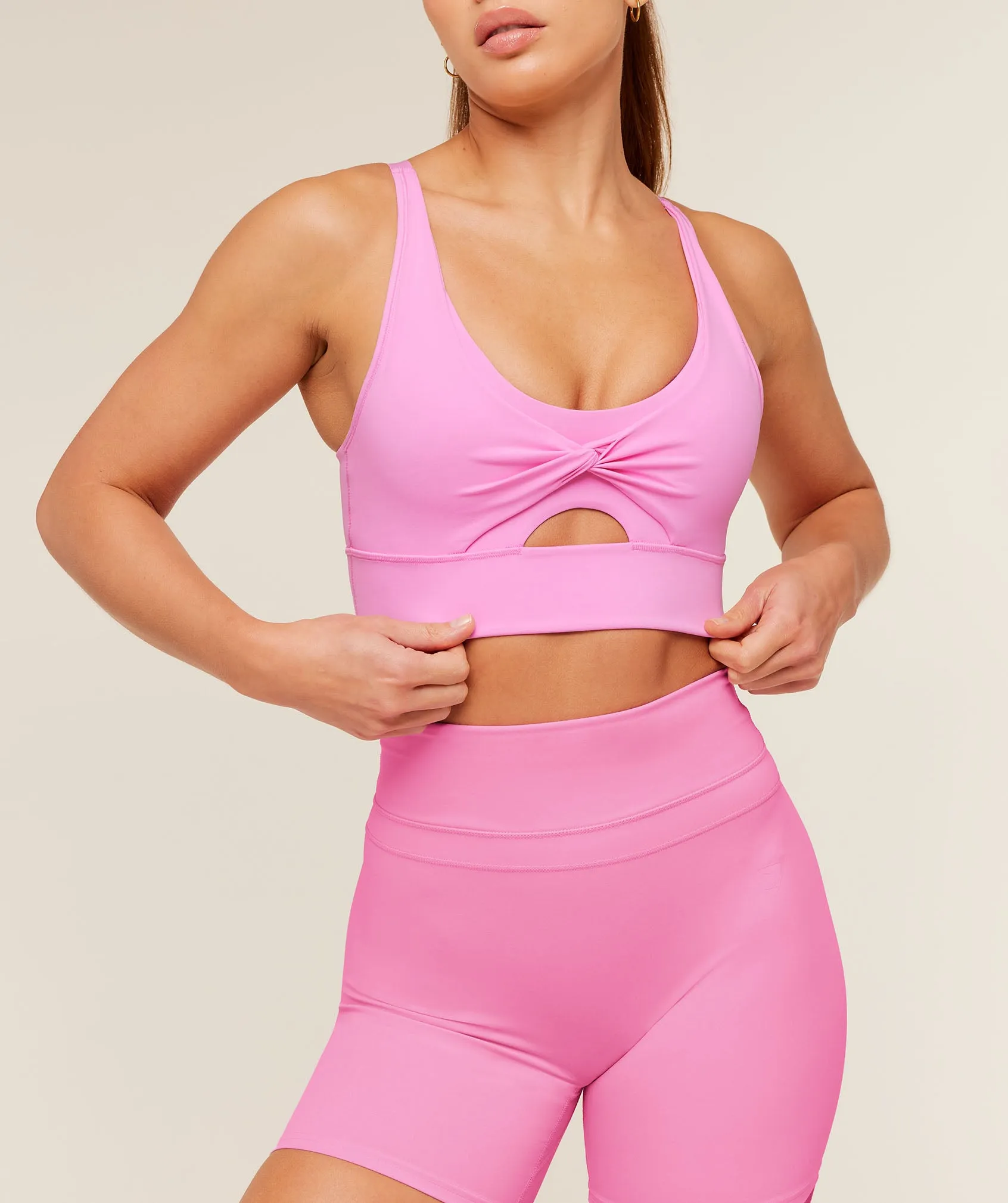 Gymshark Twist Front Sports Bra - Focus Pink sold by Gymshark product image thumbnail 5