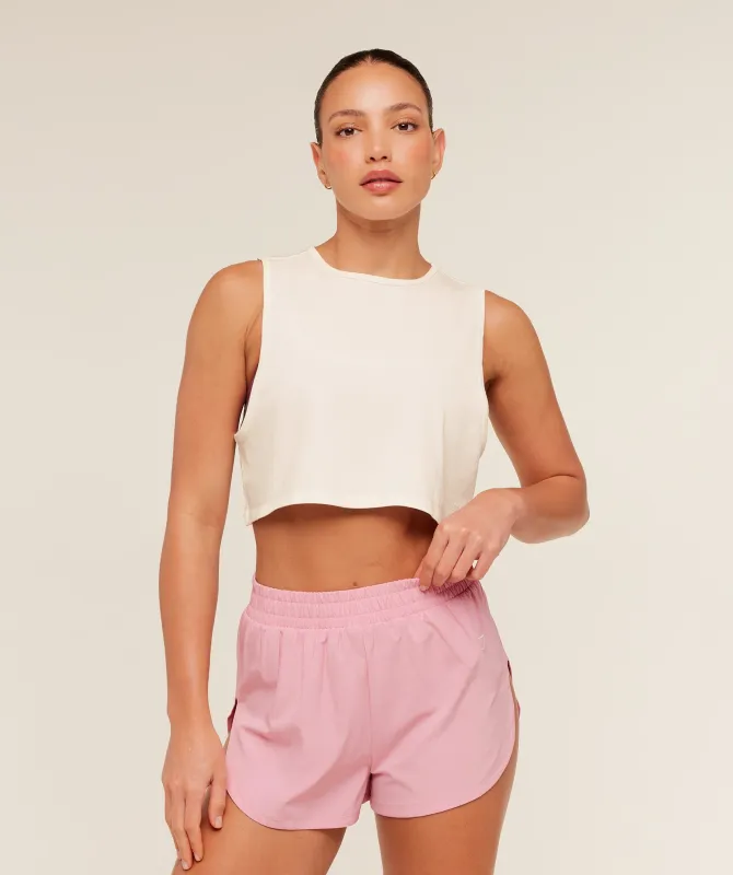 Gymshark To From Cut Off Tee - Soft White/Wash made by Gymshark
