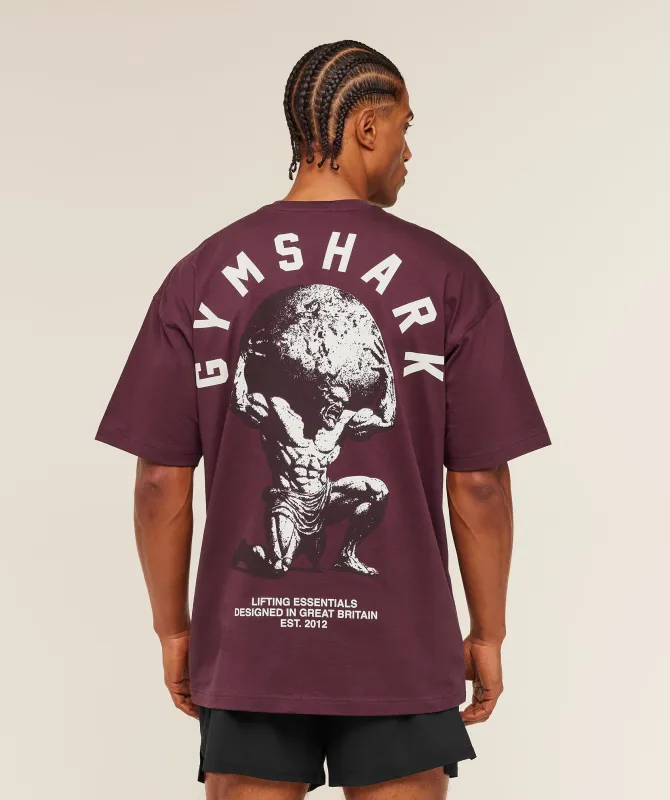 Gymshark Atlas T-Shirt - Impact Burgundy made by Gymshark