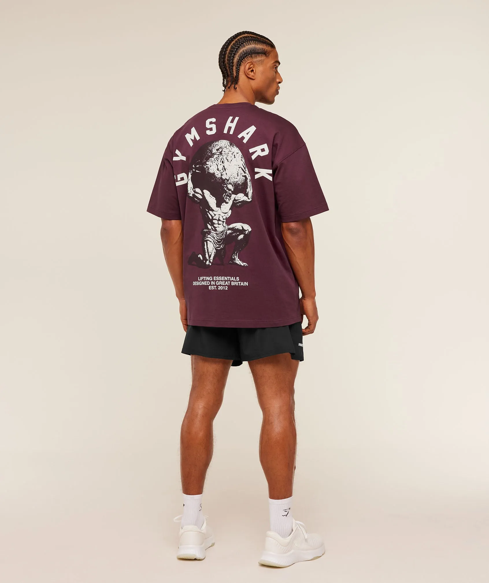 Gymshark Atlas T-Shirt - Impact Burgundy sold by Gymshark product image thumbnail 4