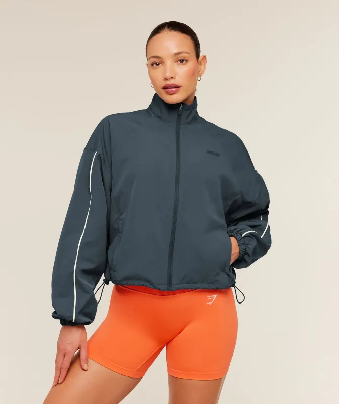 Gymshark To From Zip Through - Stealth Blue/Soft White made by Gymshark
