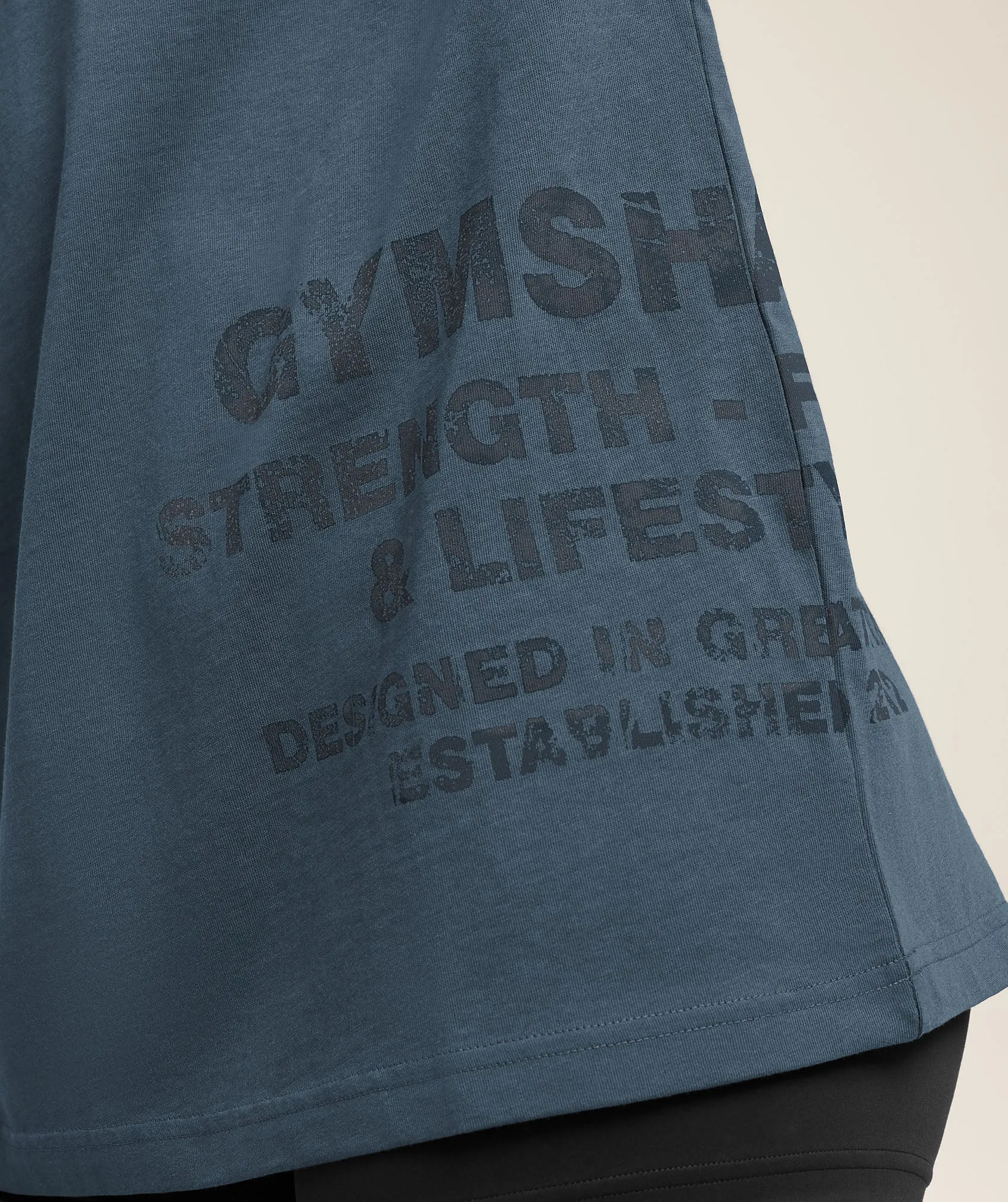 Gymshark Stacked Graphic Short Sleeve T-Shirt - Stealth Blue sold by Gymshark product image thumbnail 5