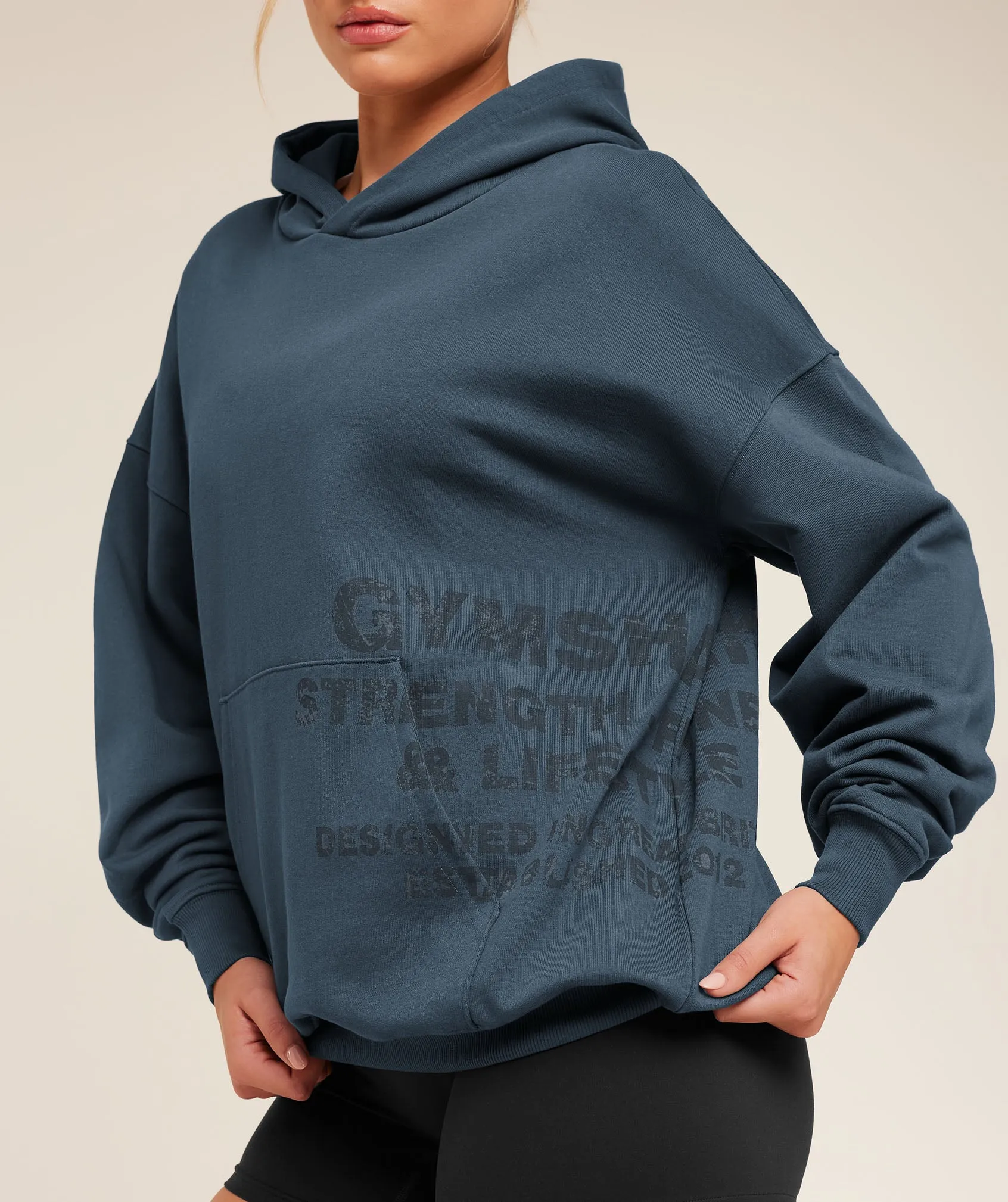 Gymshark Stacked Graphic Hoodie - Stealth Blue sold by Gymshark product image thumbnail 5