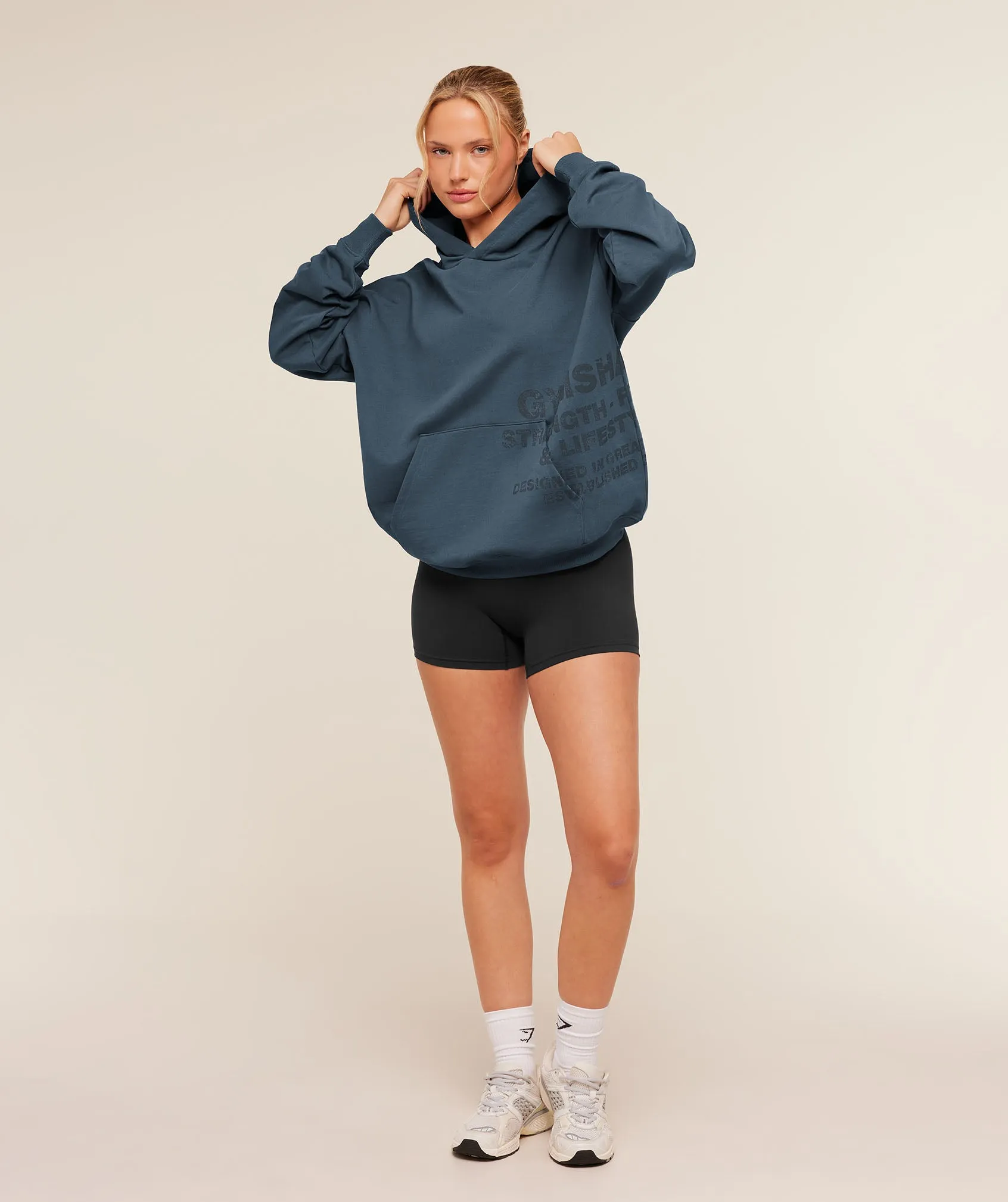 Gymshark Stacked Graphic Hoodie - Stealth Blue sold by Gymshark product image thumbnail 4