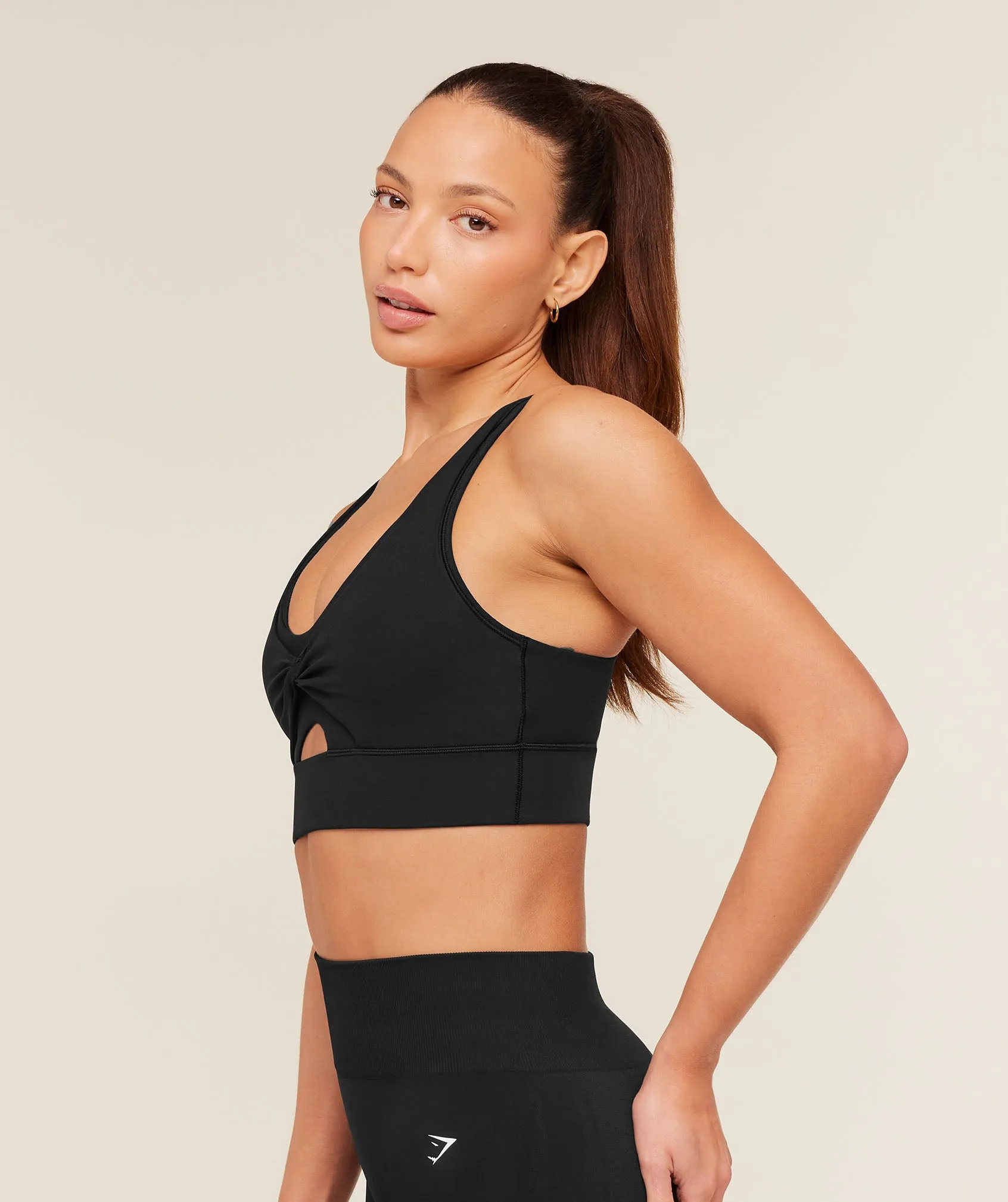 Gymshark Twist Front Sports Bra - Black sold by Gymshark product image thumbnail 3