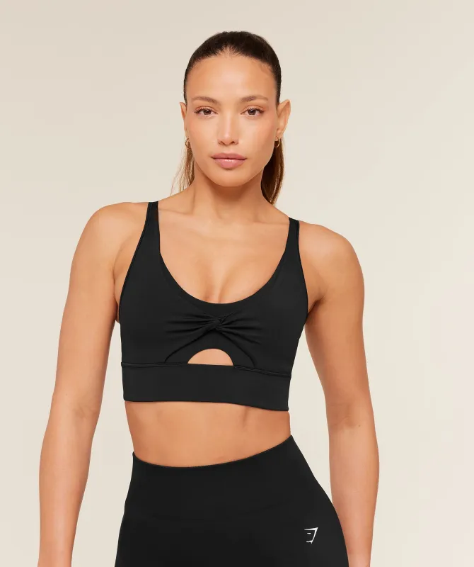 Gymshark Twist Front Sports Bra - Black made by Gymshark