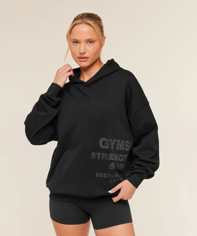 Gymshark Stacked Graphic Hoodie - Black made by Gymshark