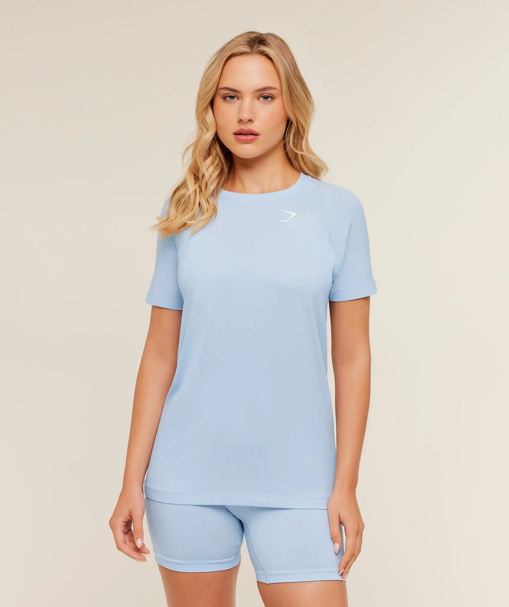 Gymshark Vital Seamless 2.0 Light T-Shirt - Chilled Blue sold by Gymshark
