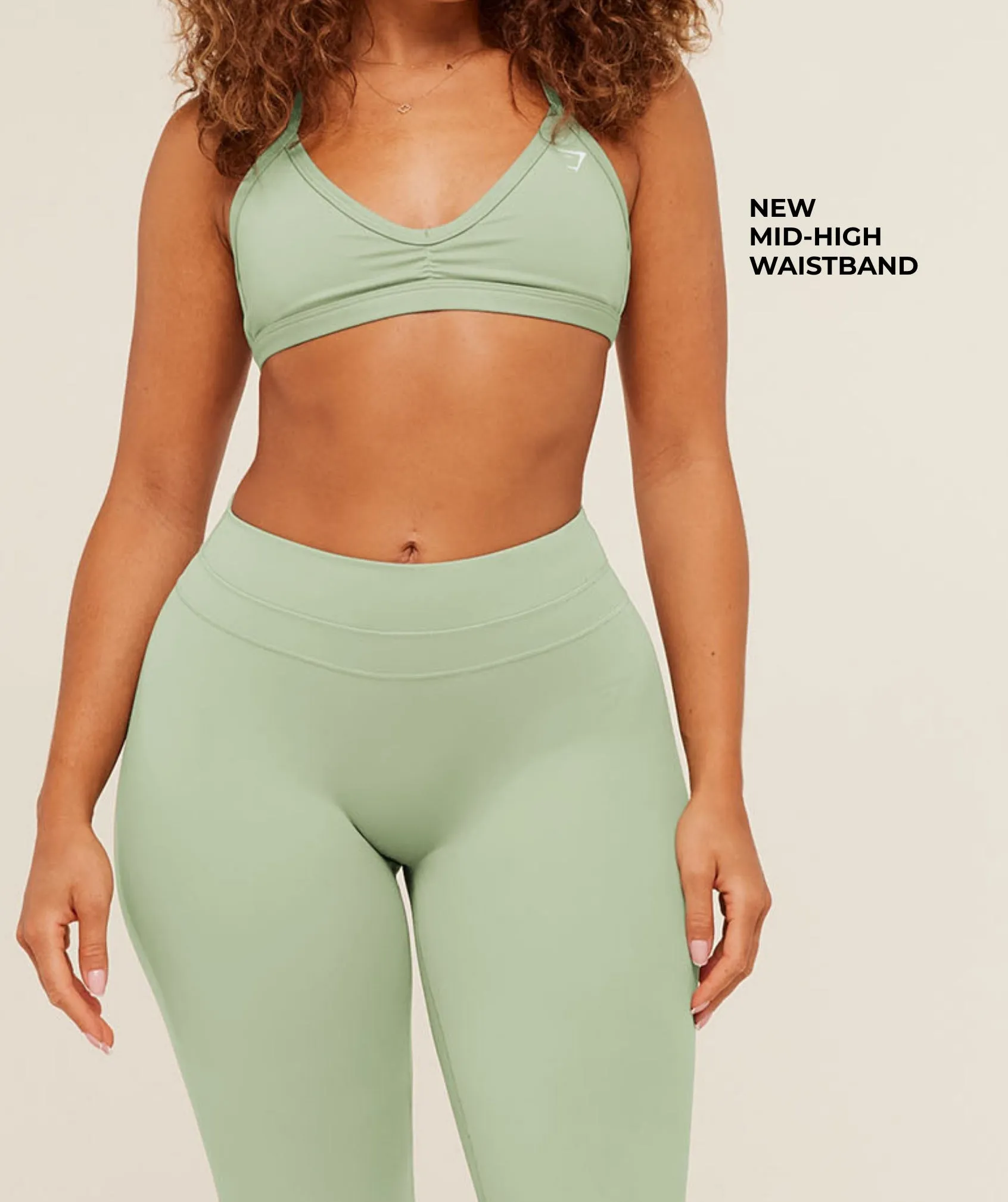 Gymshark Whitney Mid-High Rise Flared Leggings - Haze Green sold by Gymshark product image thumbnail 2