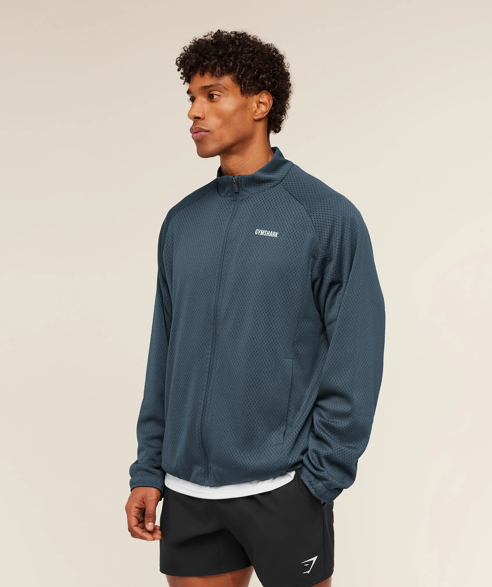 Gymshark Train Zip Through Jacket - Stealth Blue sold by Gymshark product image thumbnail 3