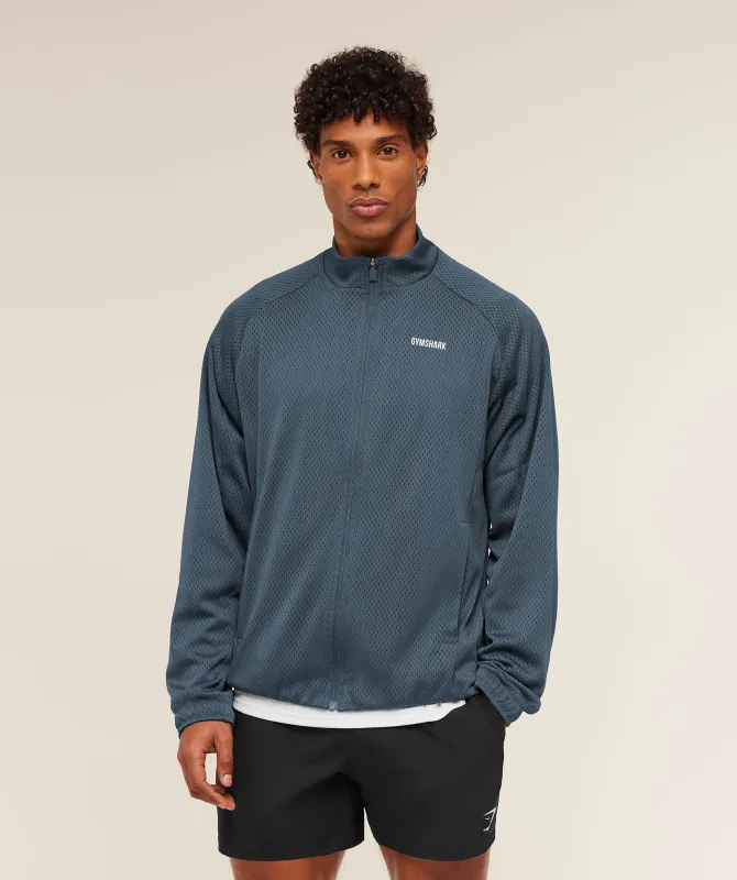 Gymshark Train Zip Through Jacket - Stealth Blue made by Gymshark