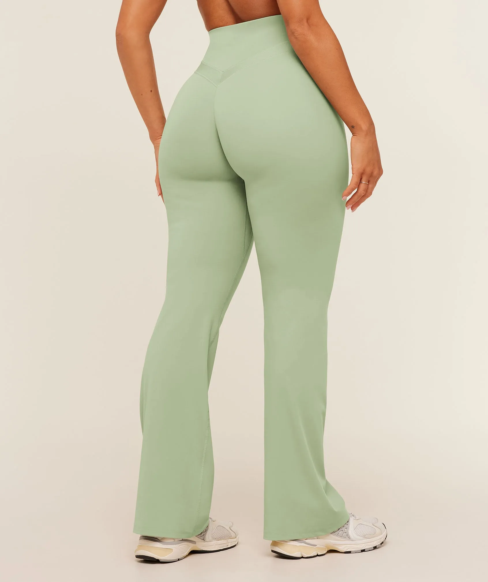 Gymshark Whitney Regular Flared Leggings - Haze Green sold by Gymshark product image thumbnail 2