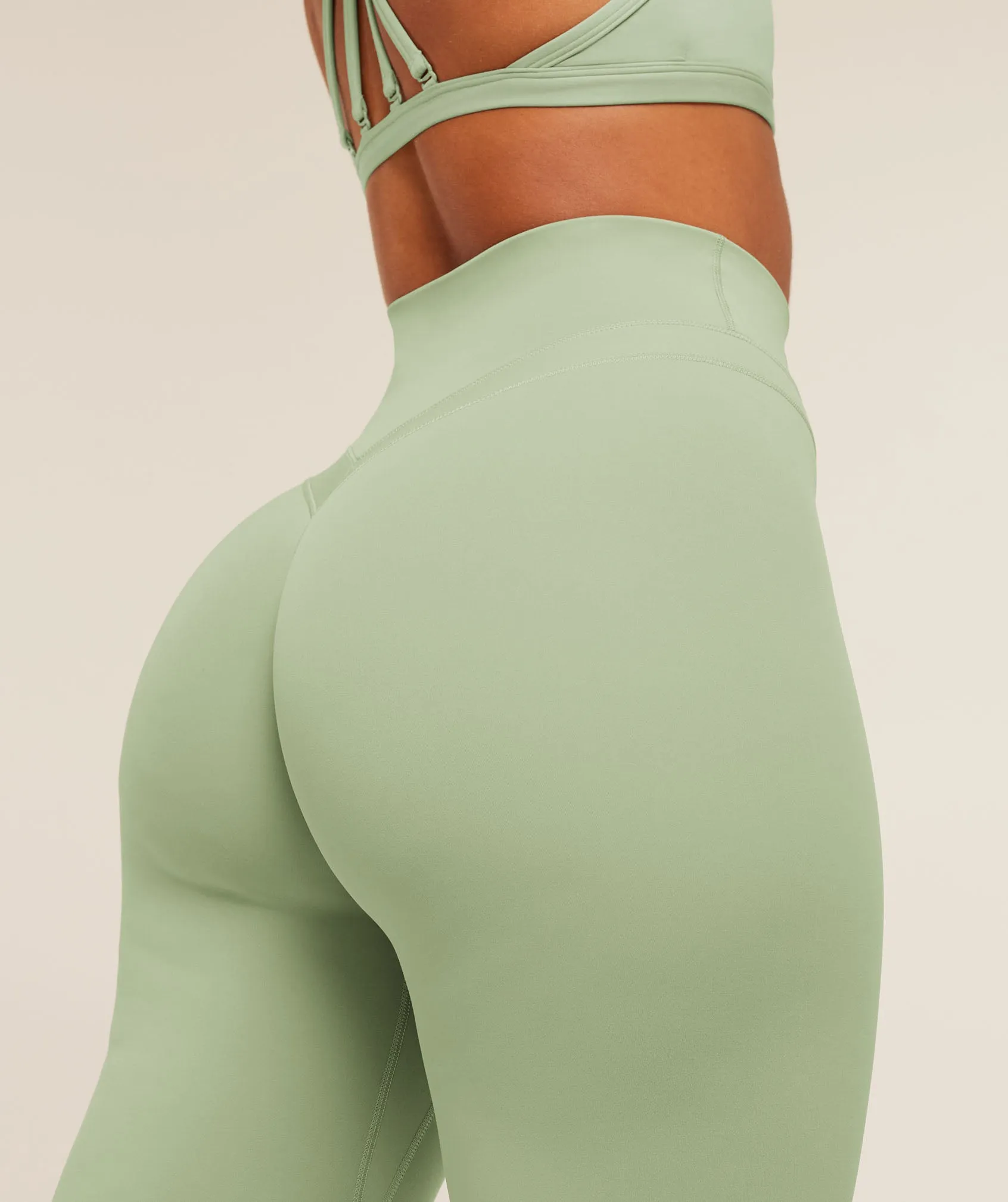 Gymshark Whitney Regular Flared Leggings - Haze Green sold by Gymshark product image thumbnail 4