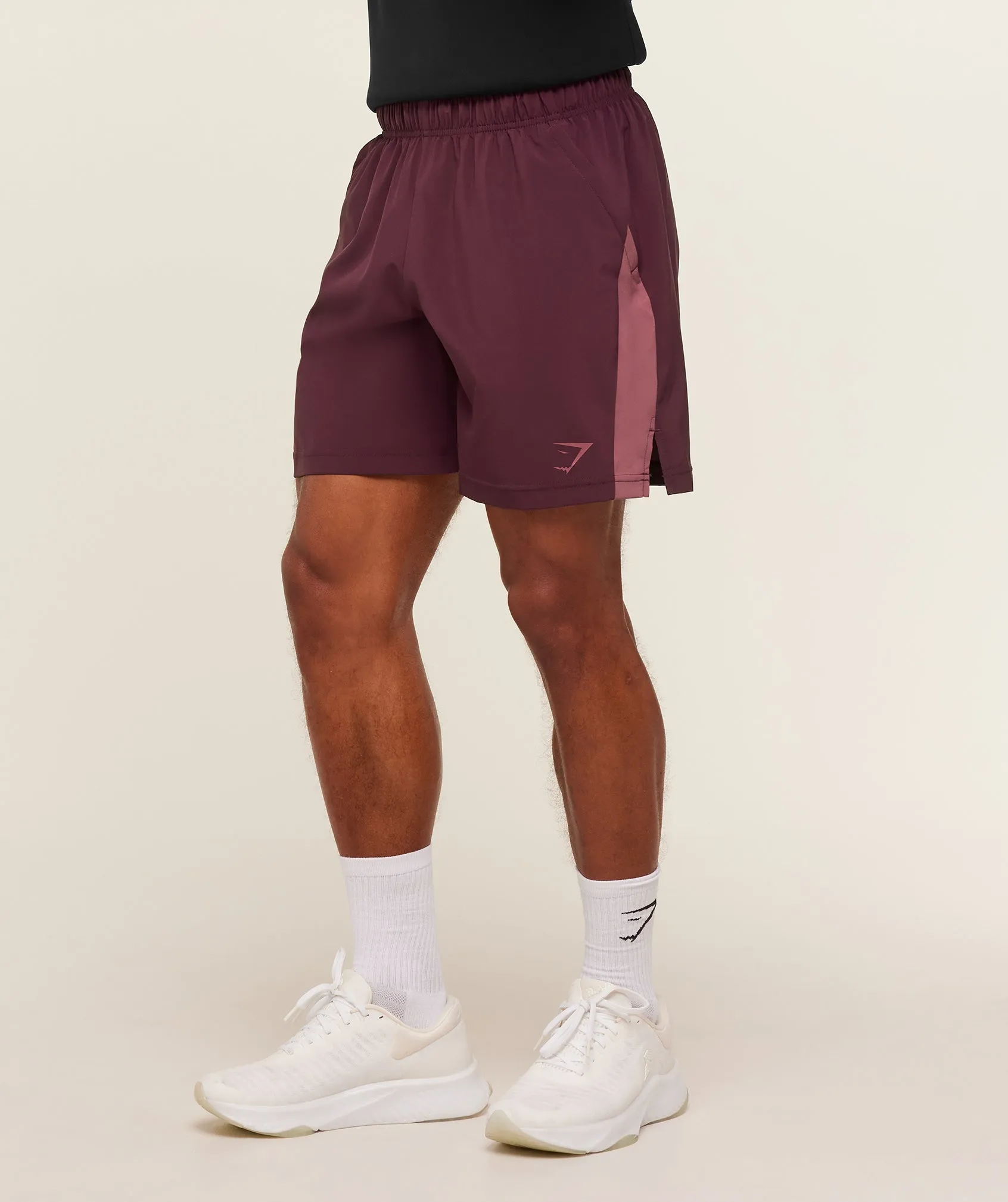 Gymshark Sport 7" Shorts - Impact Burgundy/Reset Pink sold by Gymshark