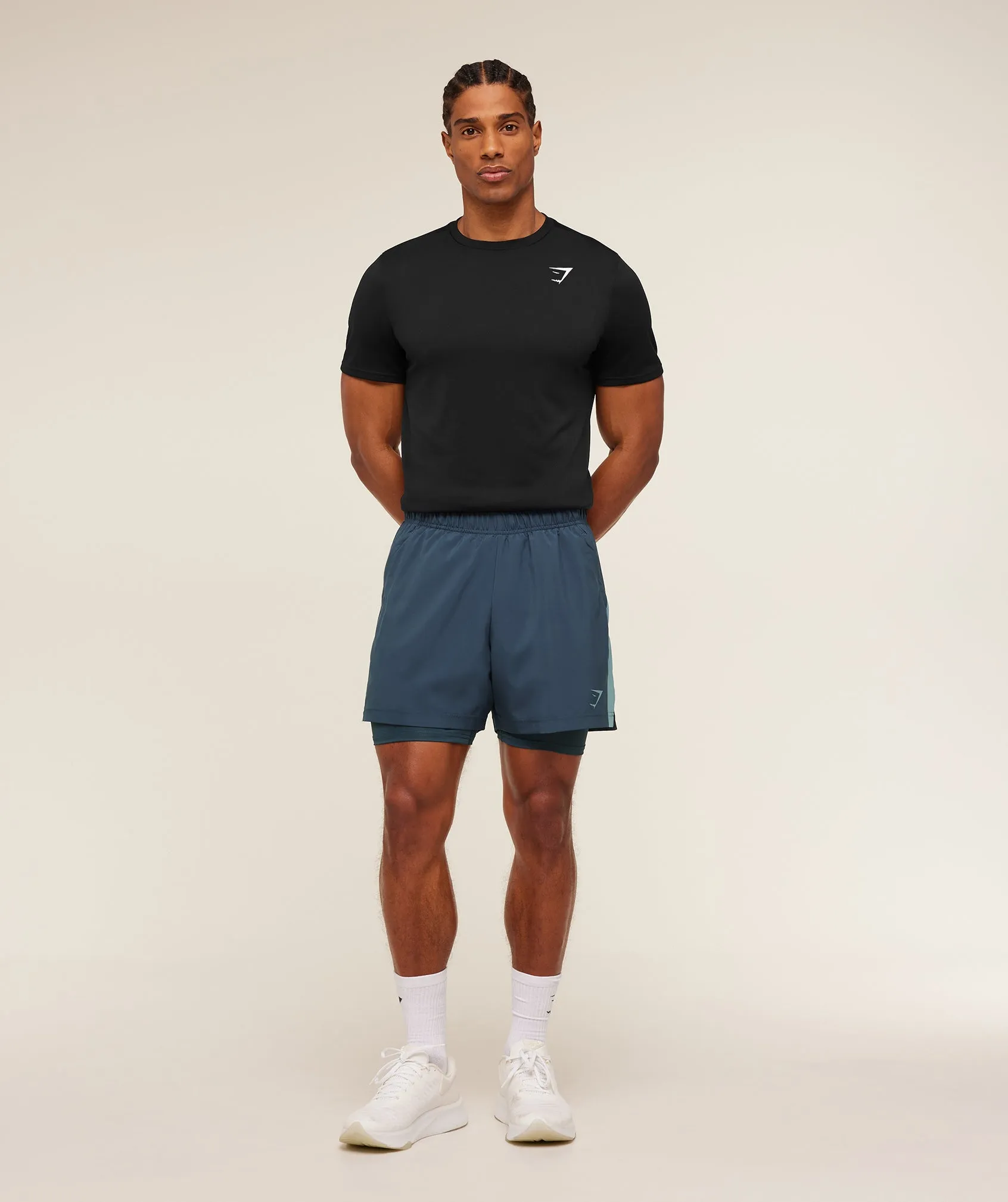 Gymshark Sport 5" 2 in 1 Shorts - Stealth Blue/Storm Blue sold by Gymshark product image thumbnail 4