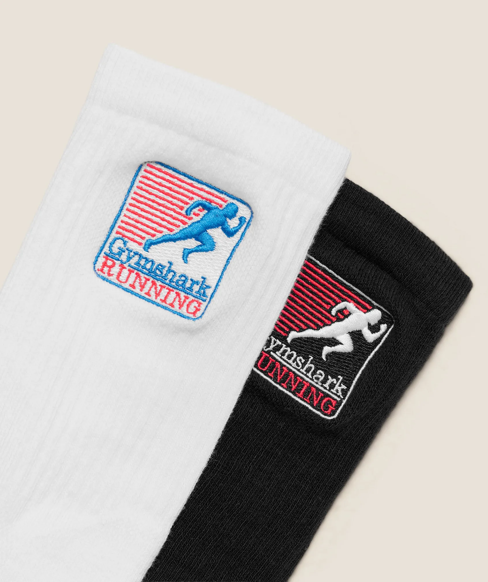 Gymshark Running Graphic Crew Socks 2pk - GS White/GS Black sold by Gymshark product image thumbnail 2
