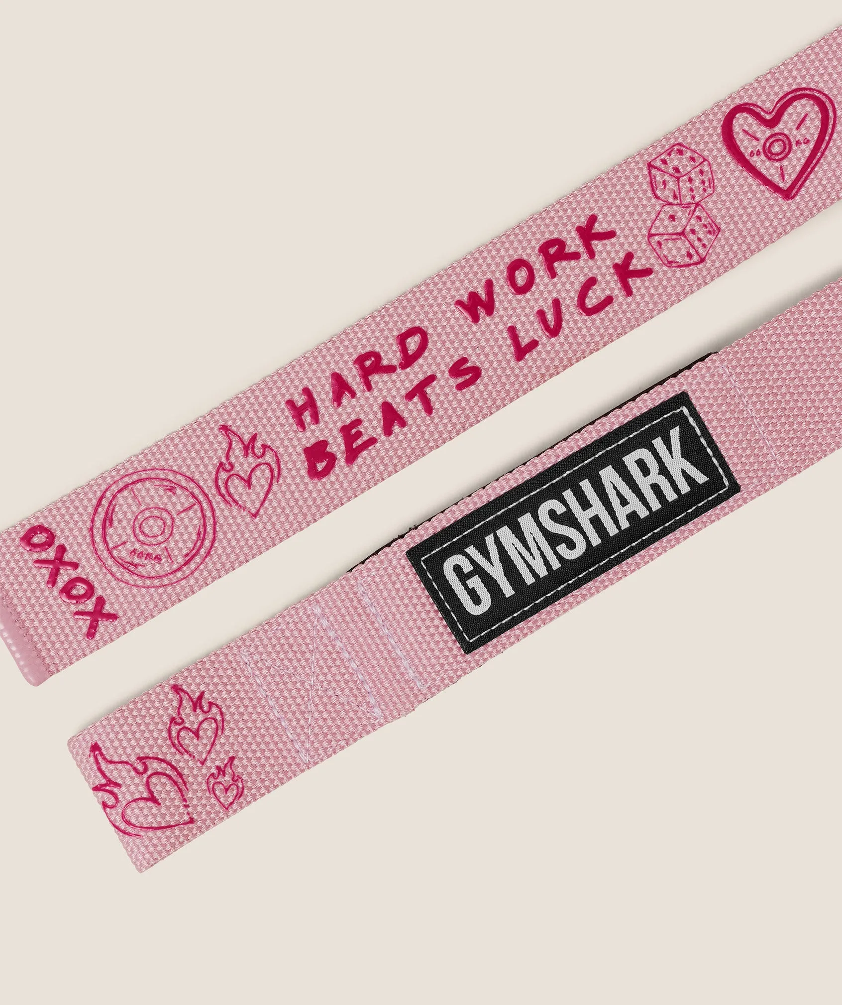 Gymshark Graphic Silicone Lifting Straps - Cloud Pink sold by Gymshark product image thumbnail 2