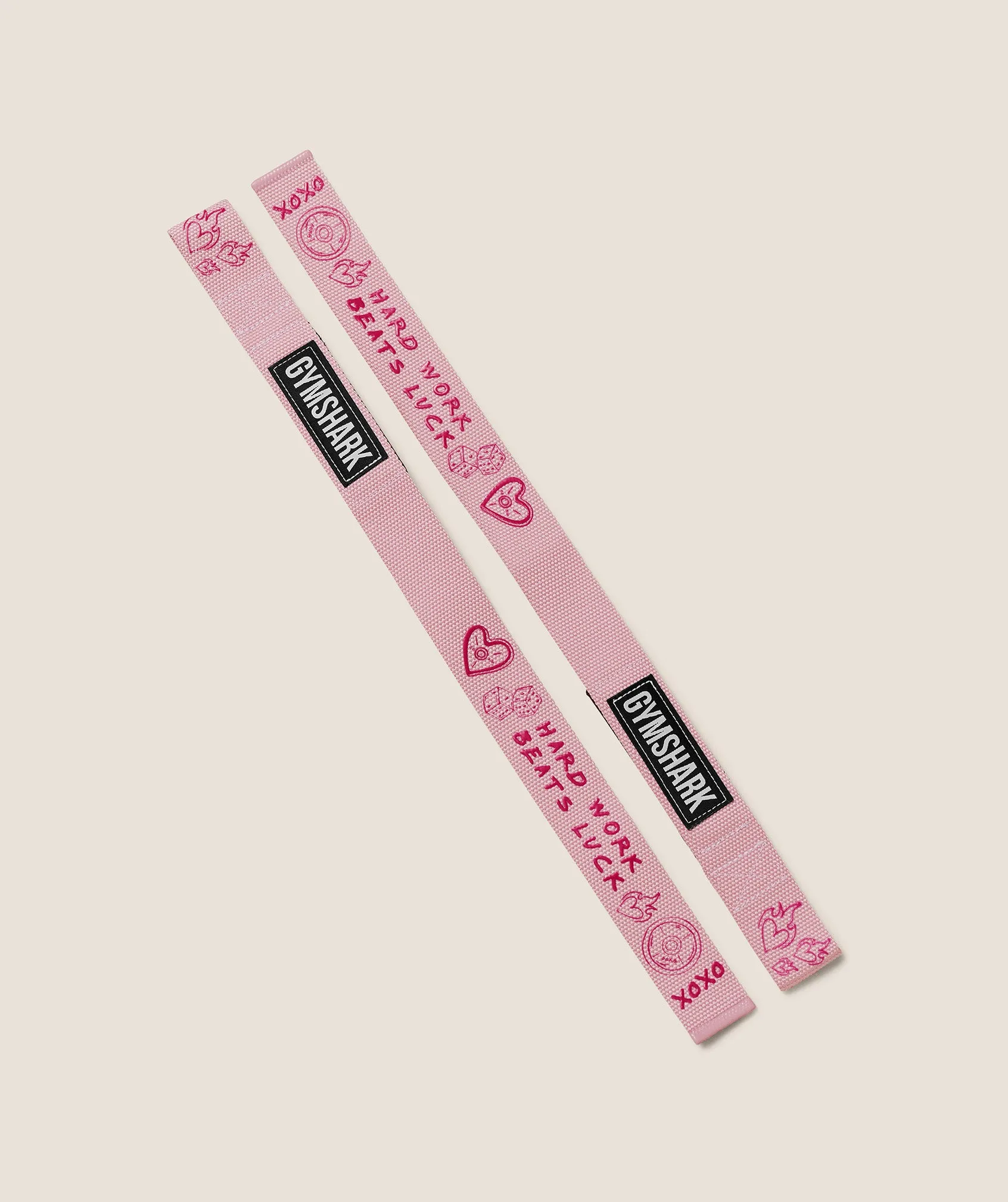 Gymshark Graphic Silicone Lifting Straps - Cloud Pink sold by Gymshark