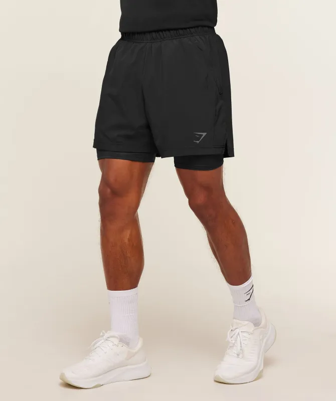 Gymshark Sport 5" 2 in 1 Shorts - Black made by Gymshark