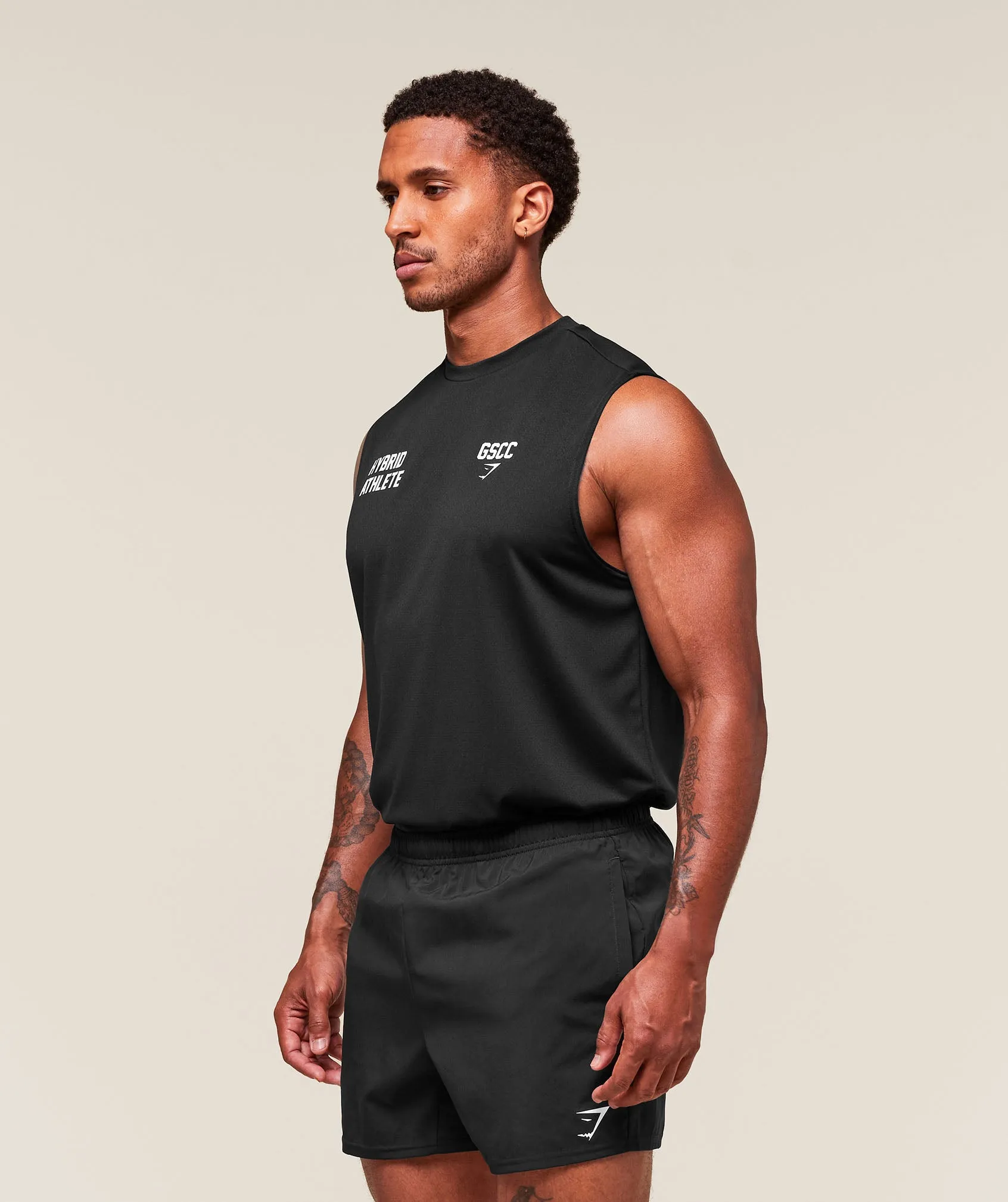 Gymshark Hybrid Athlete Cut Off Tank - Black sold by Gymshark product image thumbnail 3
