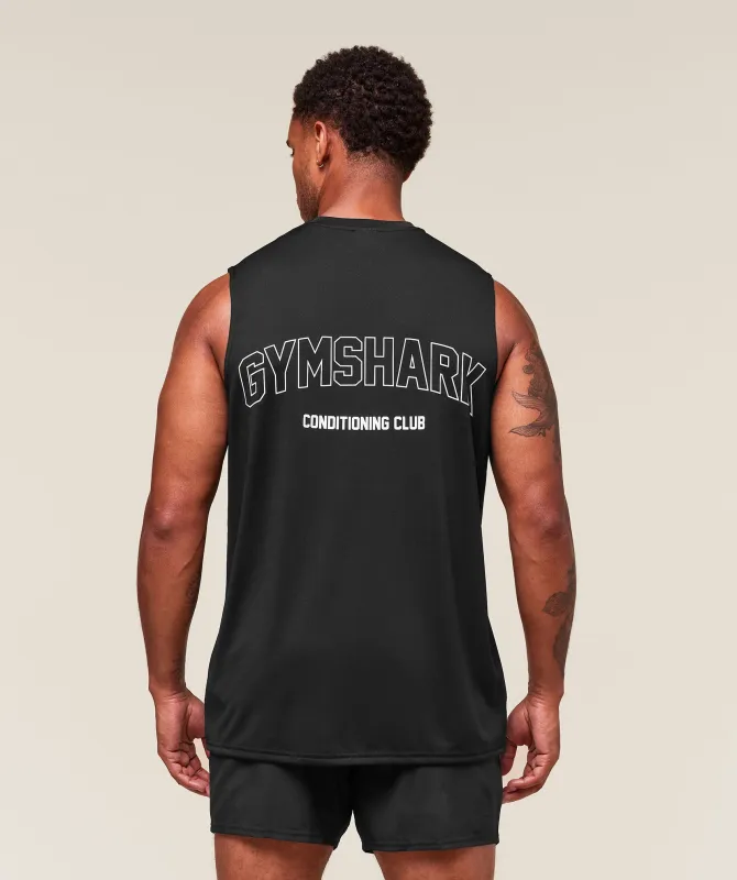 Gymshark Hybrid Athlete Cut Off Tank - Black made by Gymshark