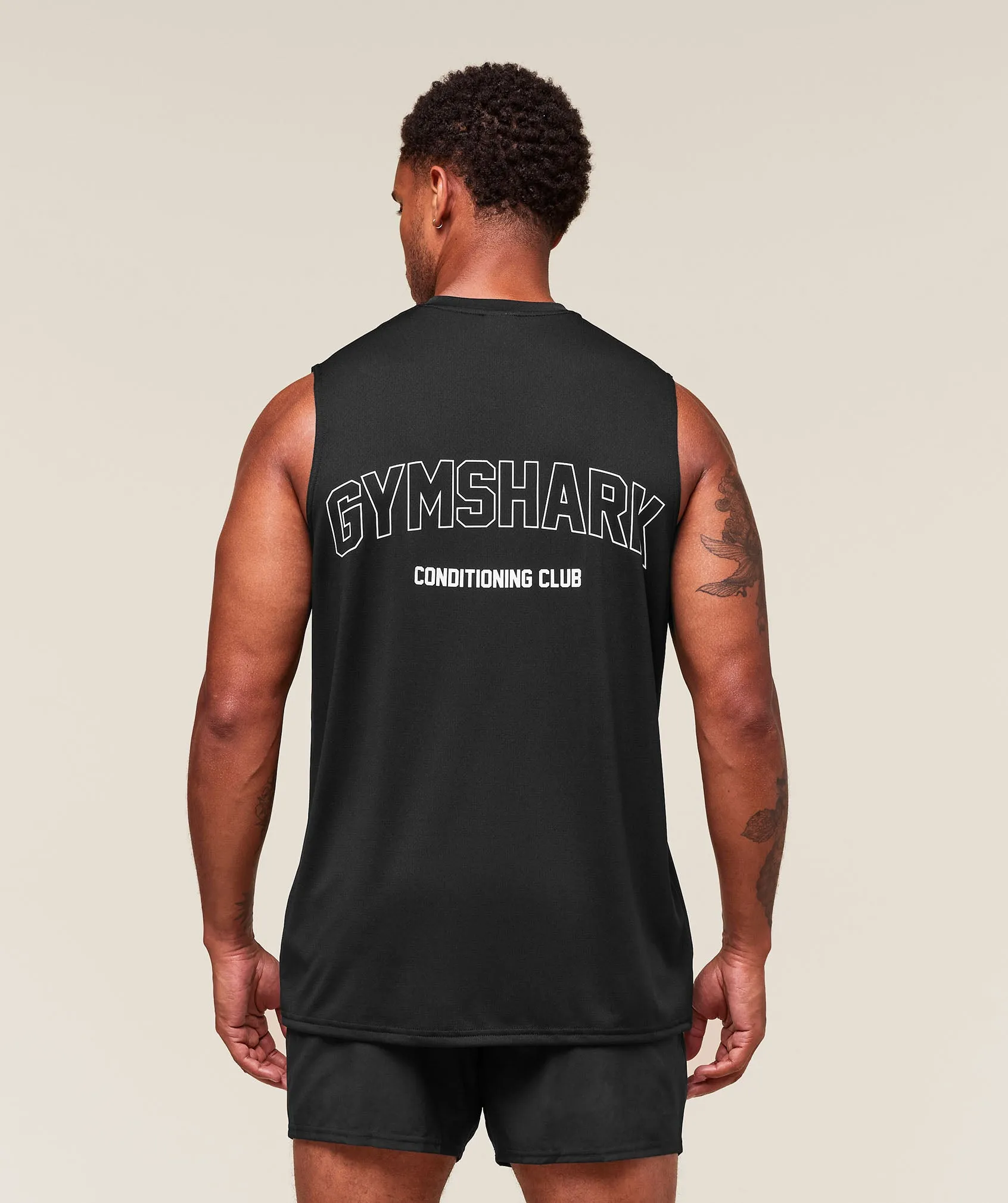 Gymshark Hybrid Athlete Cut Off Tank - Black sold by Gymshark