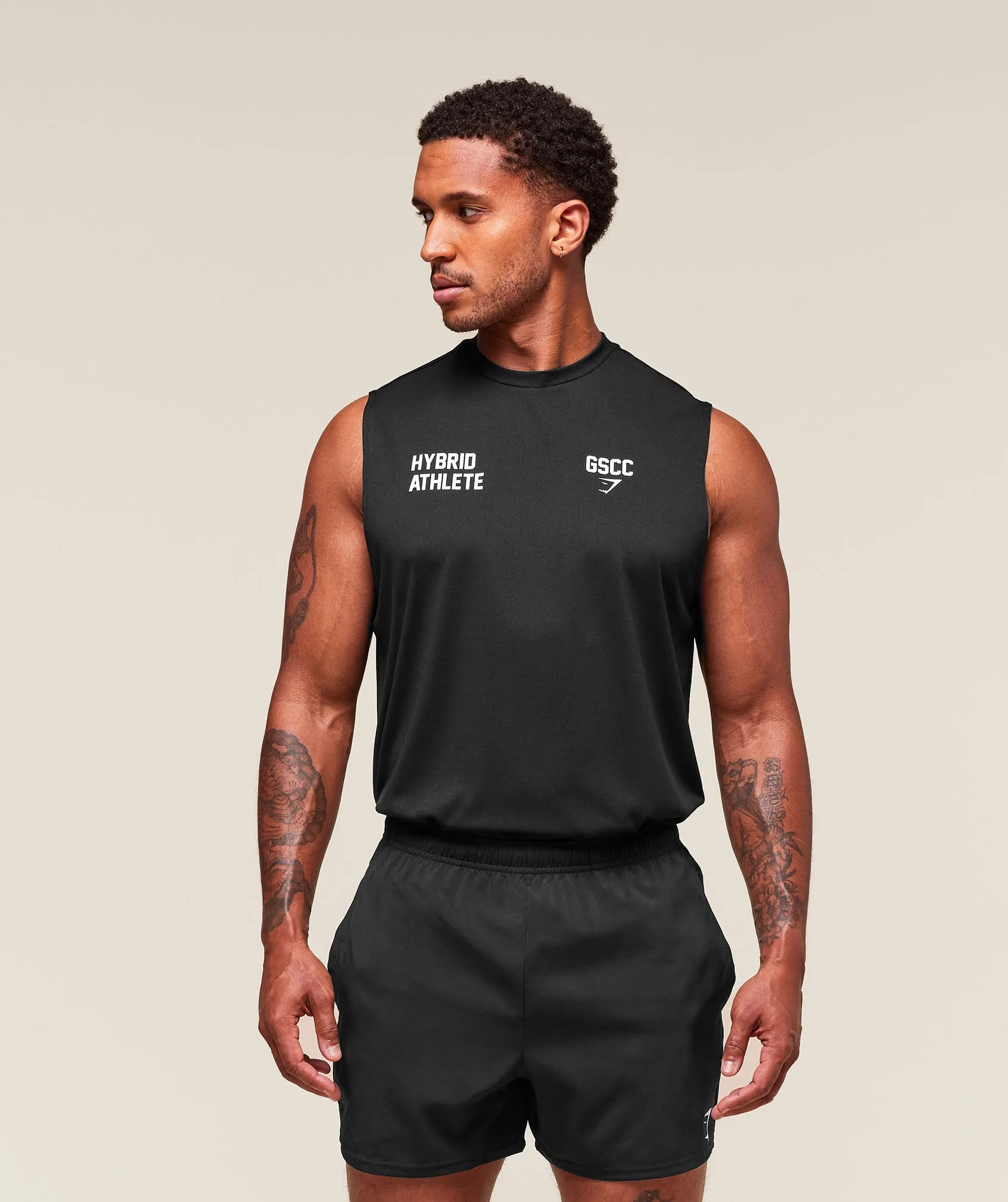 Gymshark Hybrid Athlete Cut Off Tank - Black sold by Gymshark product image thumbnail 2