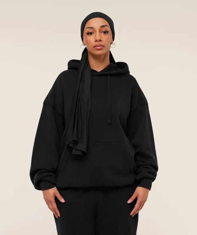 Gymshark Pump Cover Structured Fleece Hoodie - Black/Wash made by Gymshark