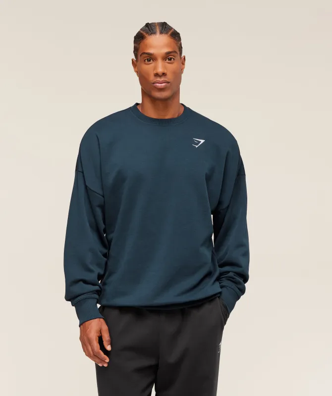Gymshark Oversized Crest Crew - Navy made by Gymshark