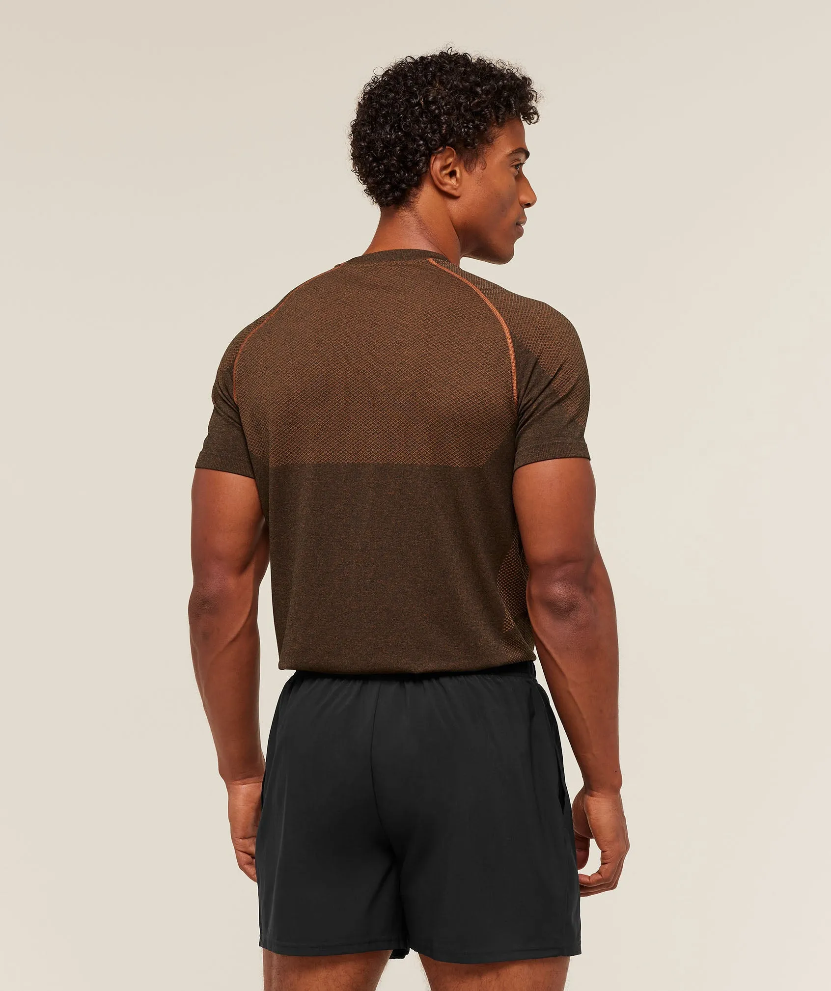Gymshark Vital Seamless T-Shirt - Black/Spiced Brown sold by Gymshark product image thumbnail 2