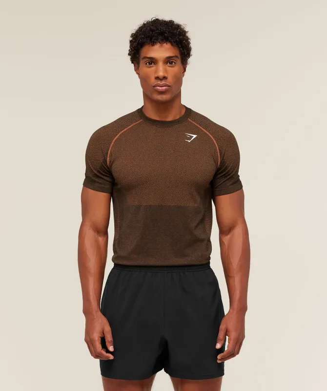 Gymshark Vital Seamless T-Shirt - Black/Spiced Brown made by Gymshark
