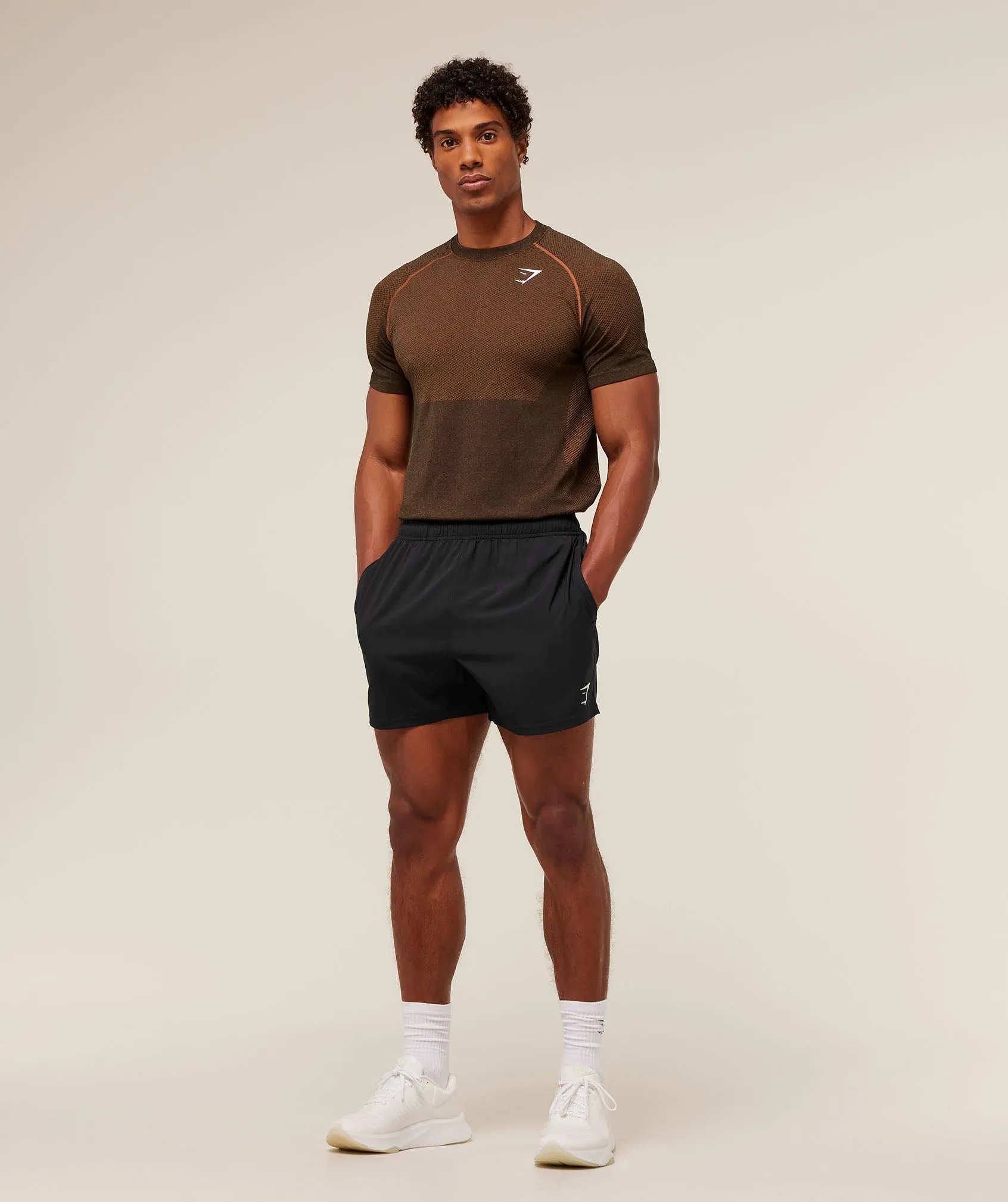 Gymshark Vital Seamless T-Shirt - Black/Spiced Brown sold by Gymshark product image thumbnail 5