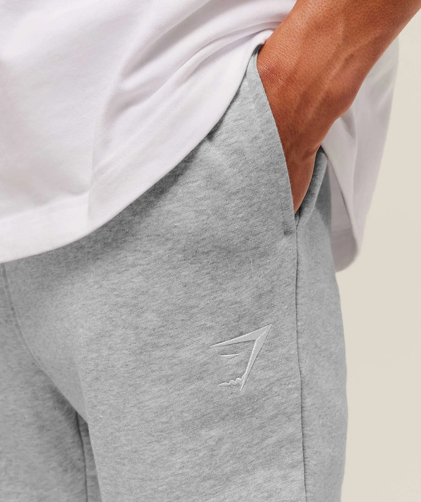 Gymshark Crest Tall Joggers - Light Grey Core Marl sold by Gymshark product image thumbnail 4